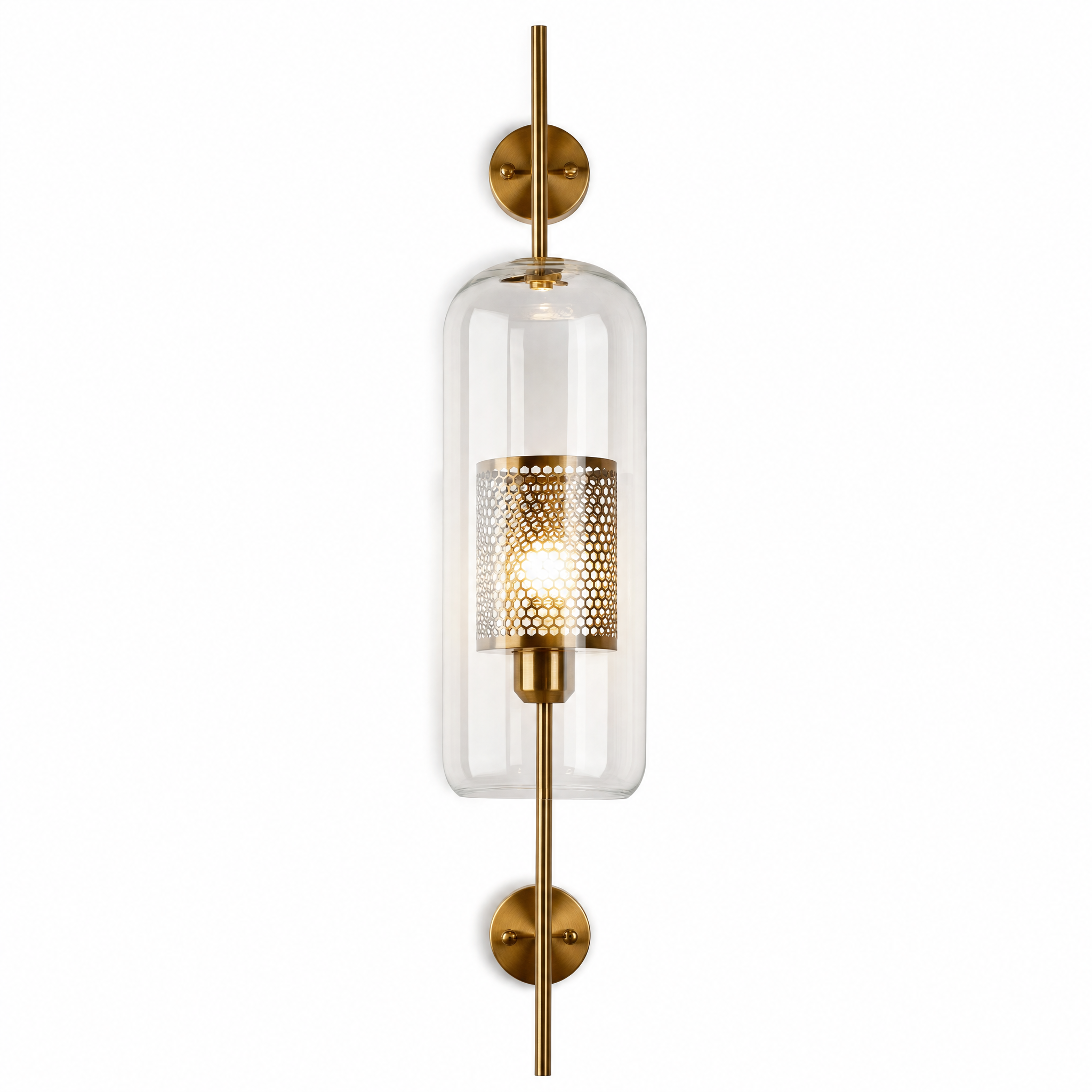 Alba Glass Wall Light - Style B cylinder, bronze - studio