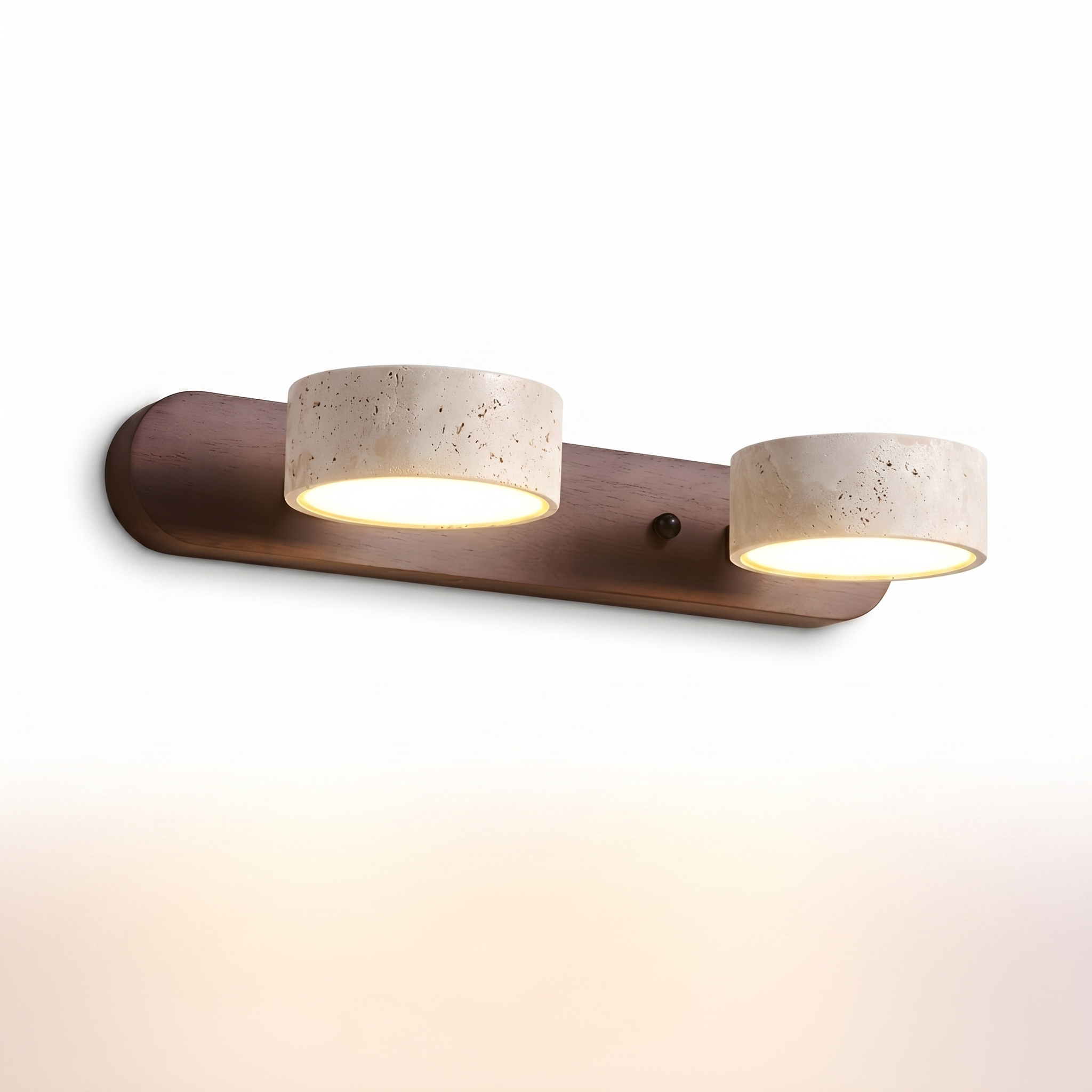 Lucenza Travertine Wall Light - walnut, 2 lights - studio