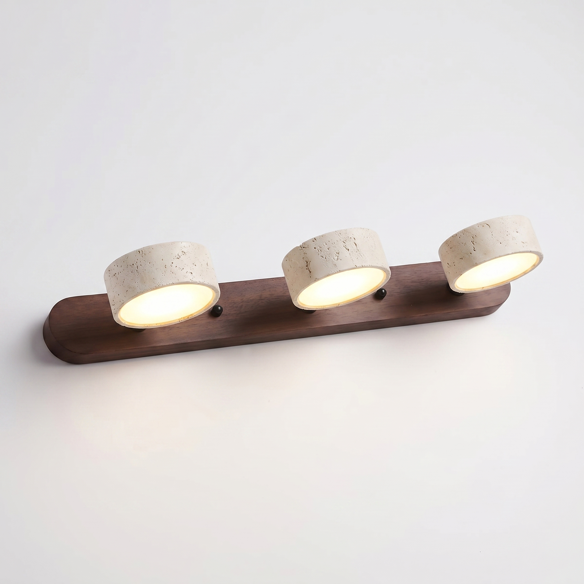 Lucenza Travertine Wall Light - walnut, 3 lights - studio