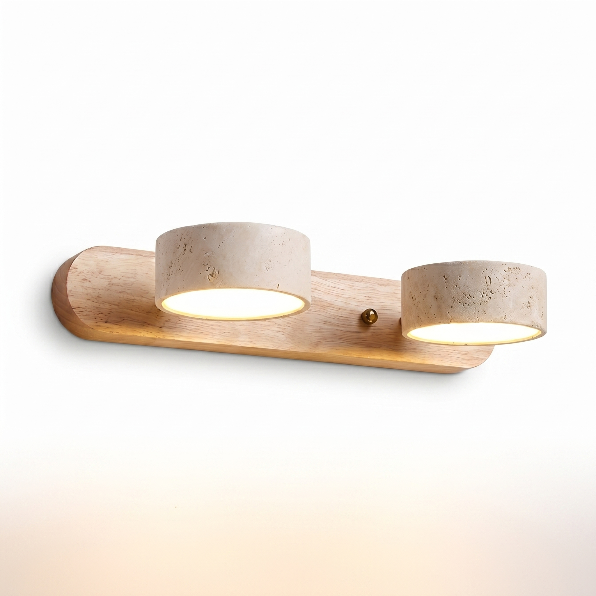 Lucenza Travertine Wall Light - natural oak, 2 lights - studio