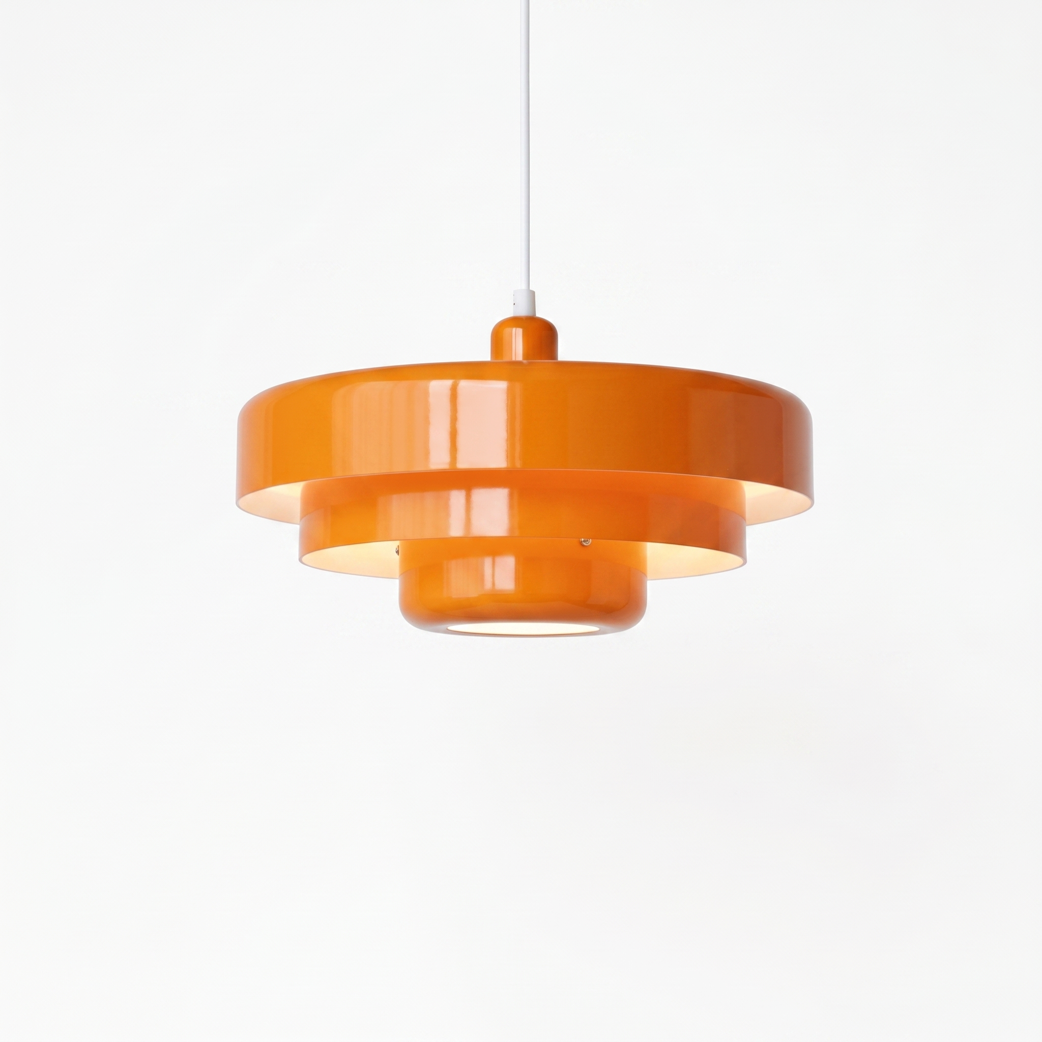 Orange three-tier macaron pendant light