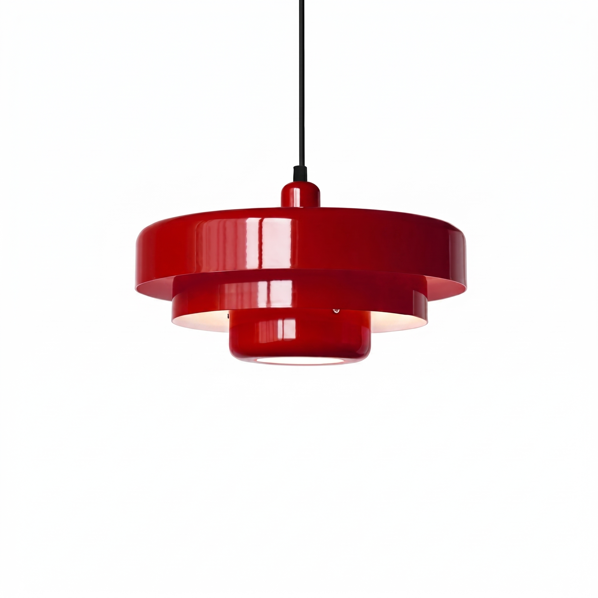 Red three-tier macaron pendant light