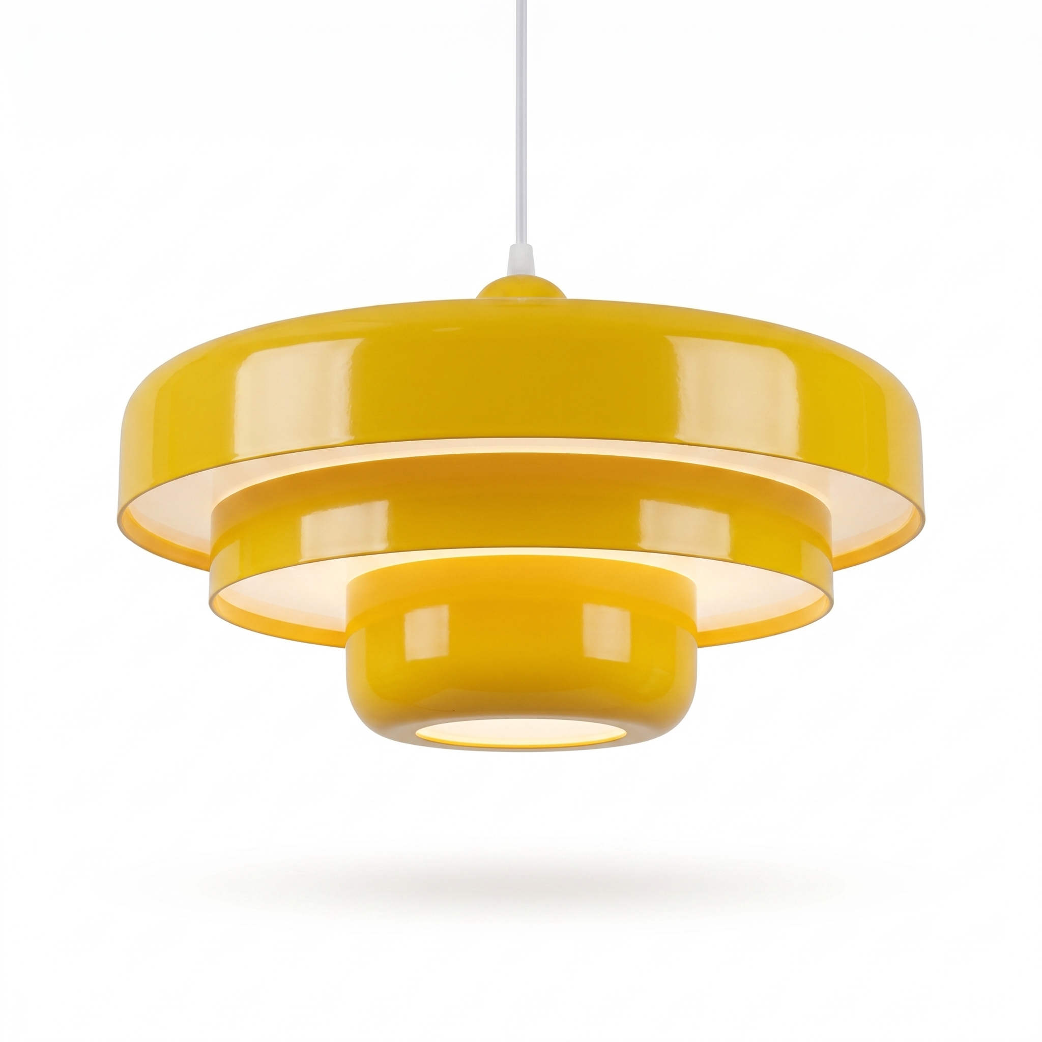 Yellow three-tier macaron pendant light