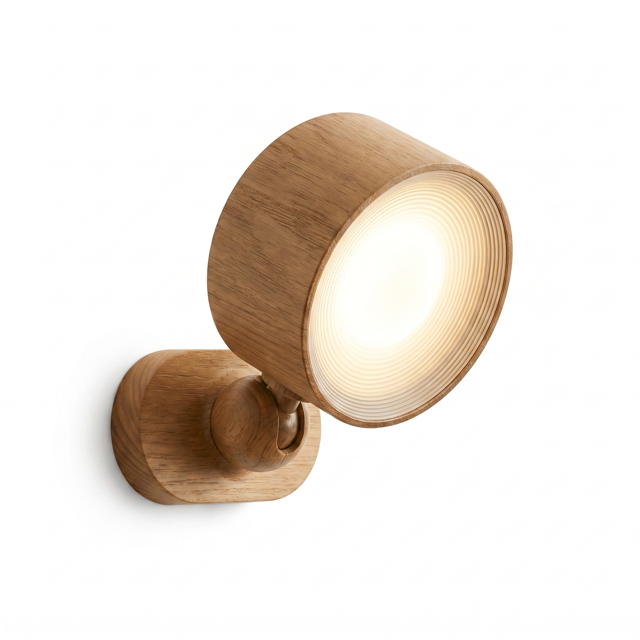 Aura cordless wall light in oak finish