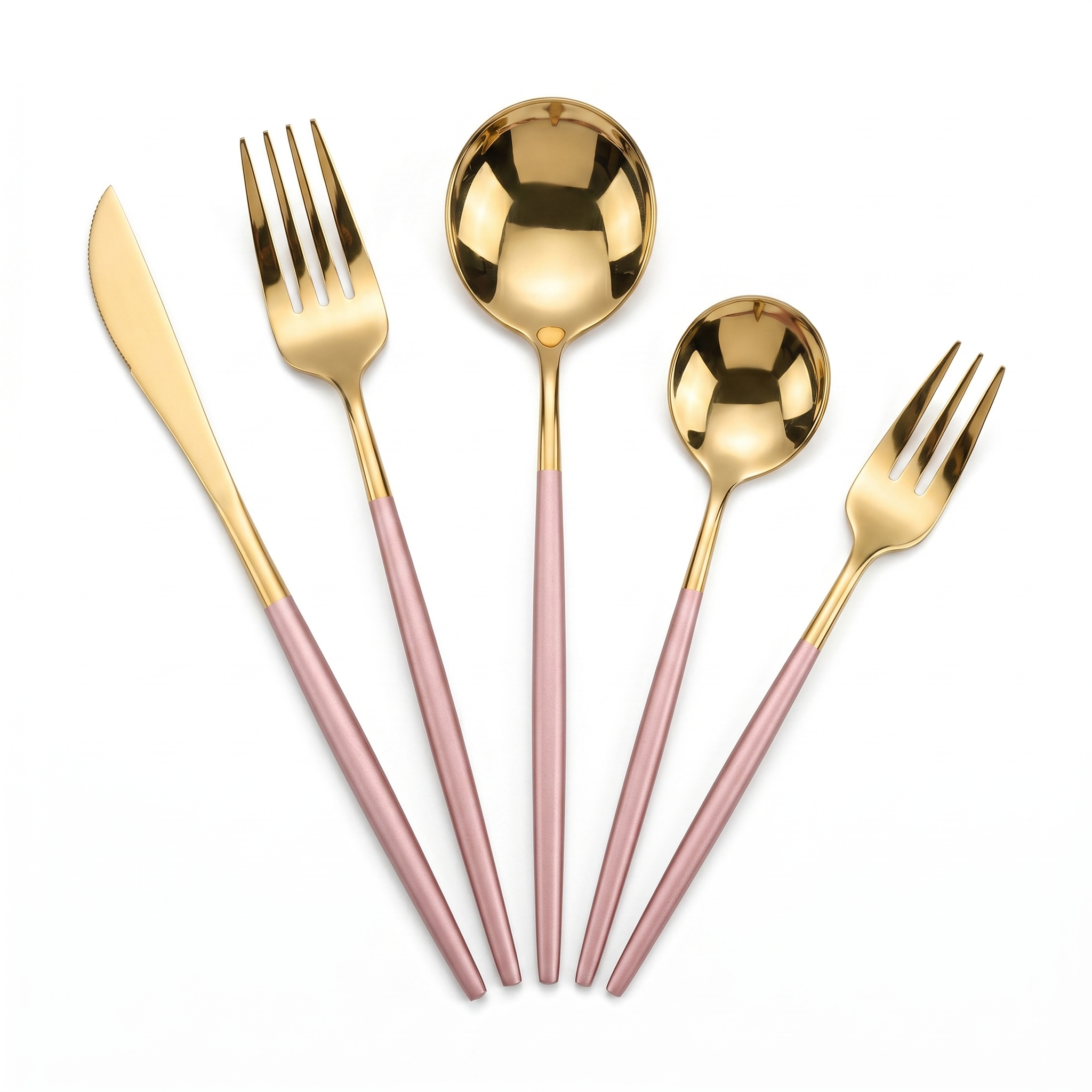 Rosa two-tone pink and gold cutlery set 30 piece flatware