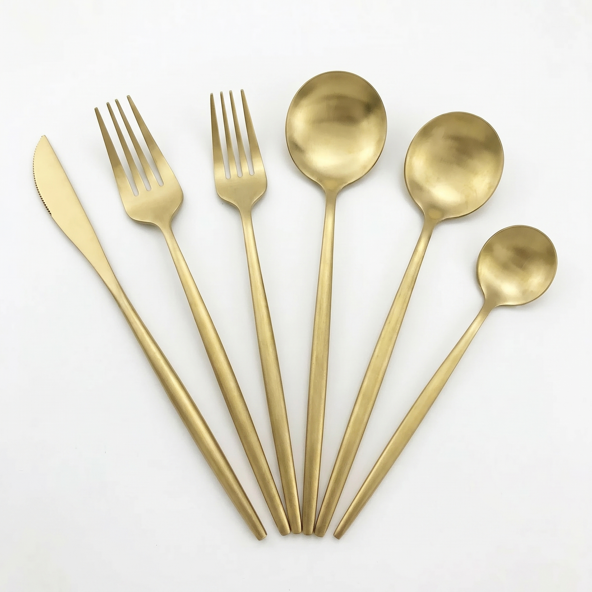 Mira matte gold minimalist cutlery set 30 piece flatware