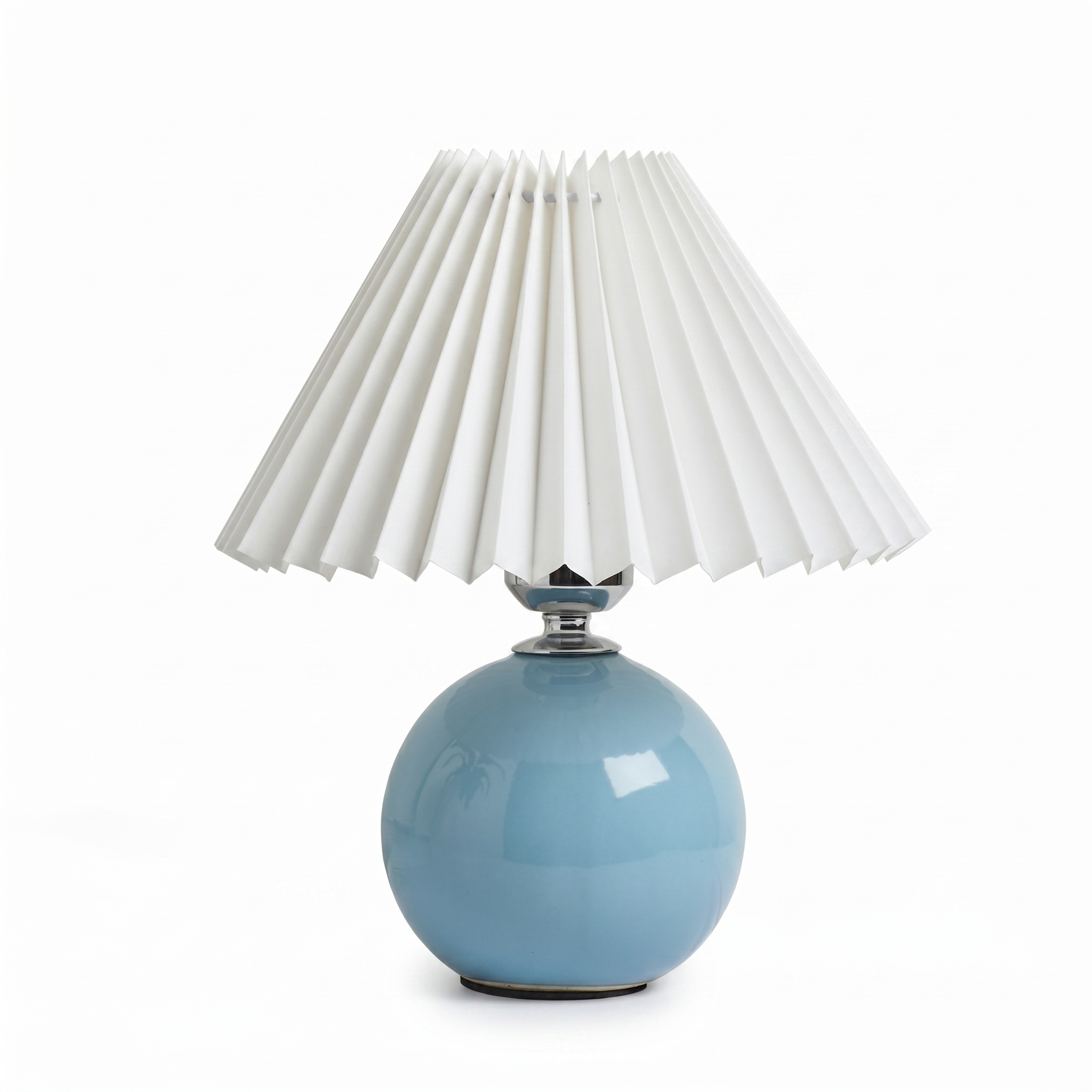 Carezza Pleated Ceramic Table Lamp in light blue