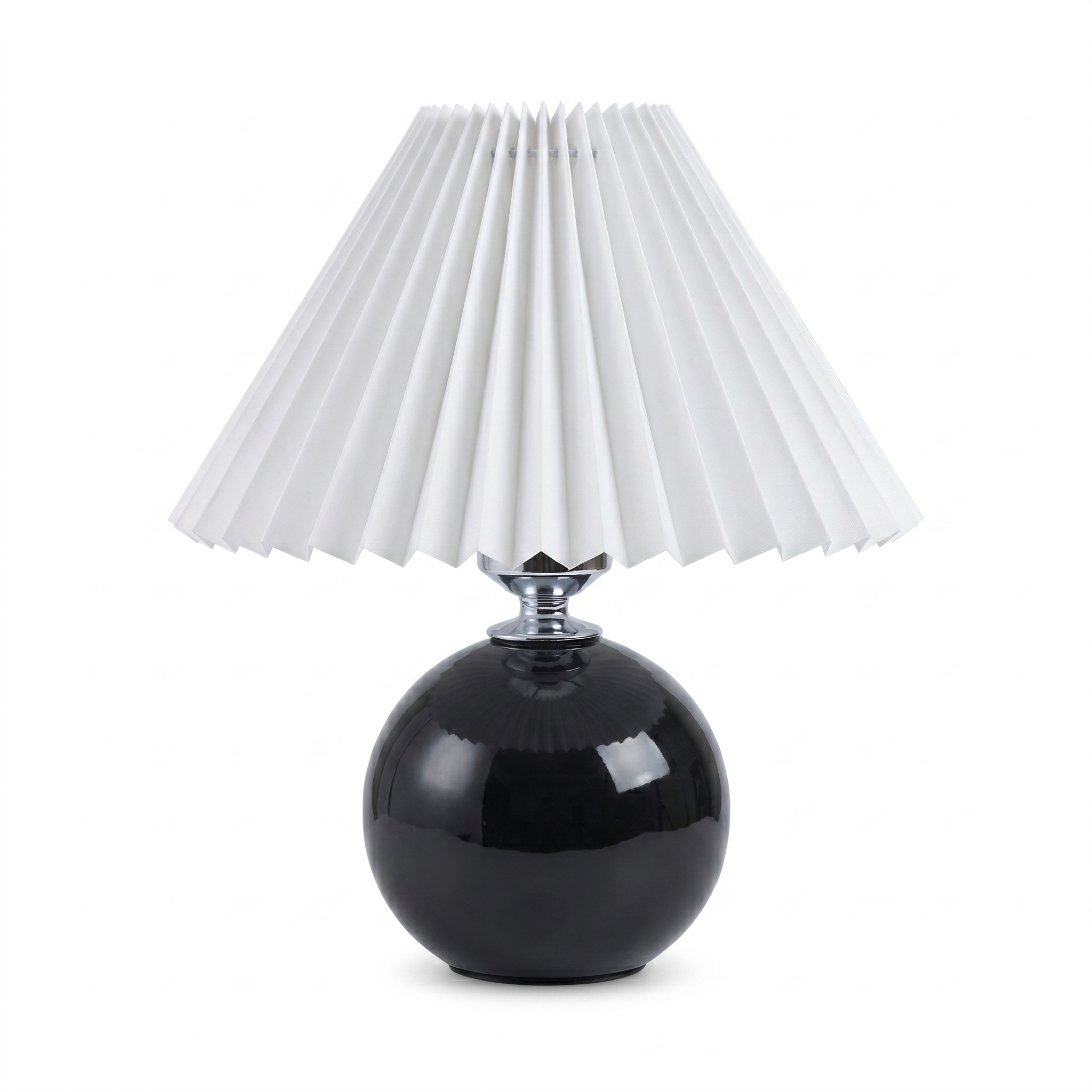 Carezza Pleated Ceramic Table Lamp in black
