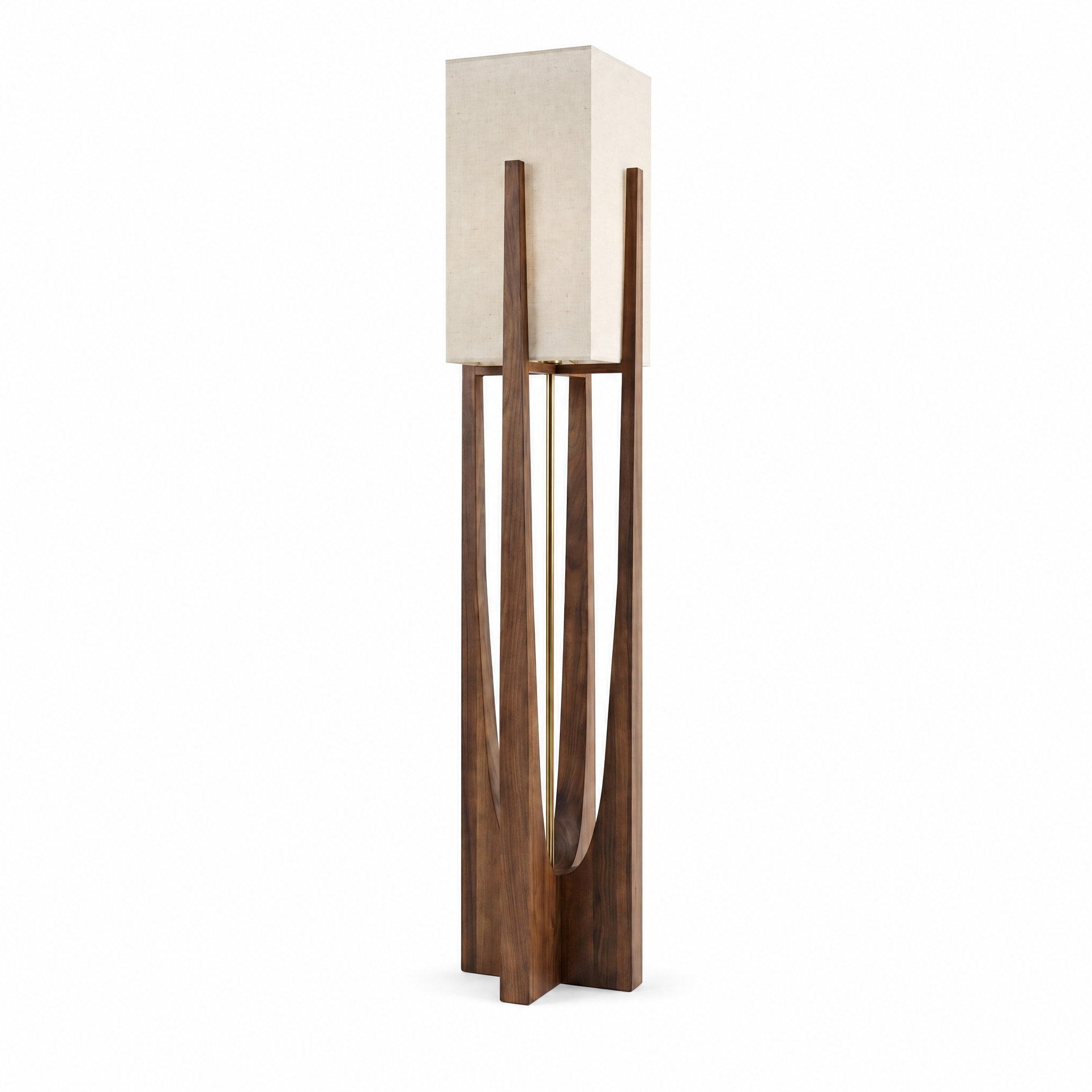 Slancio Sculptural Wood Floor Lamp in walnut