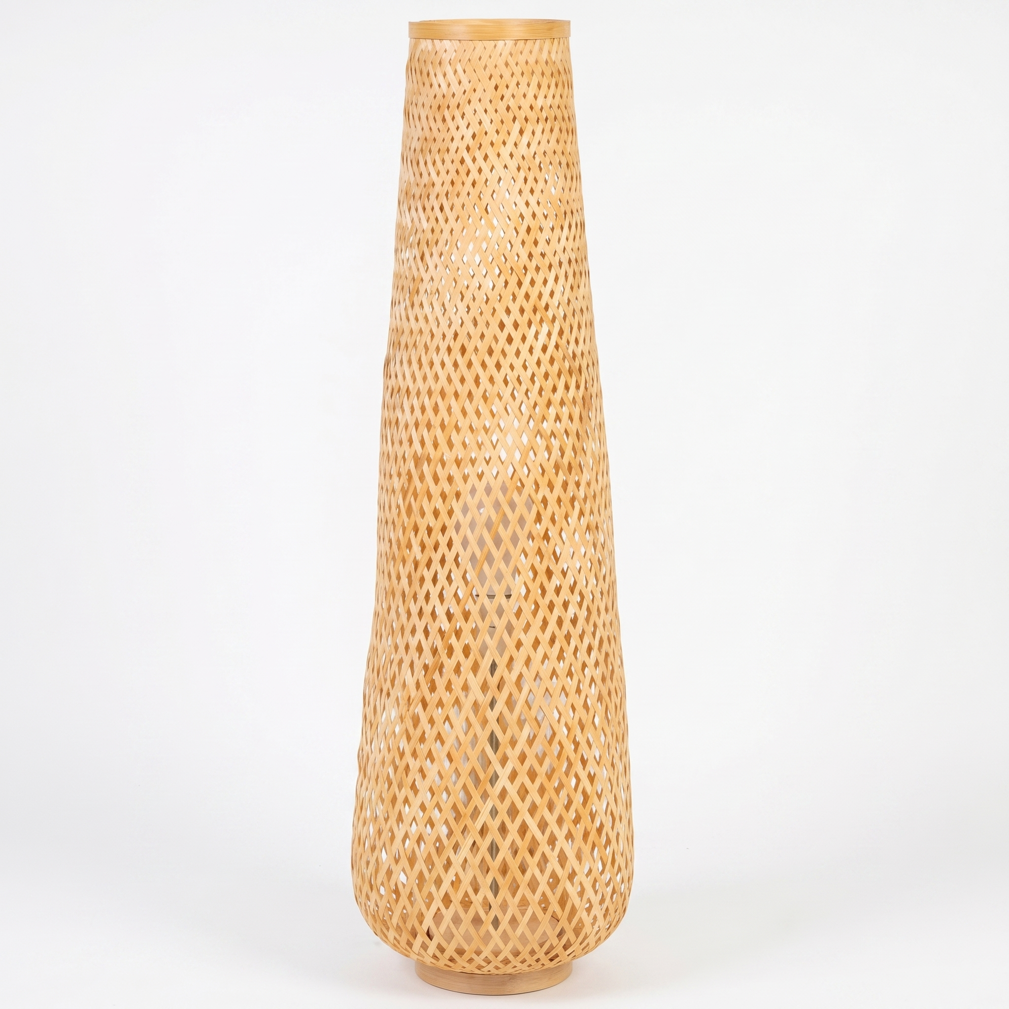 Tessira Woven Bamboo Floor Lamp, unlit