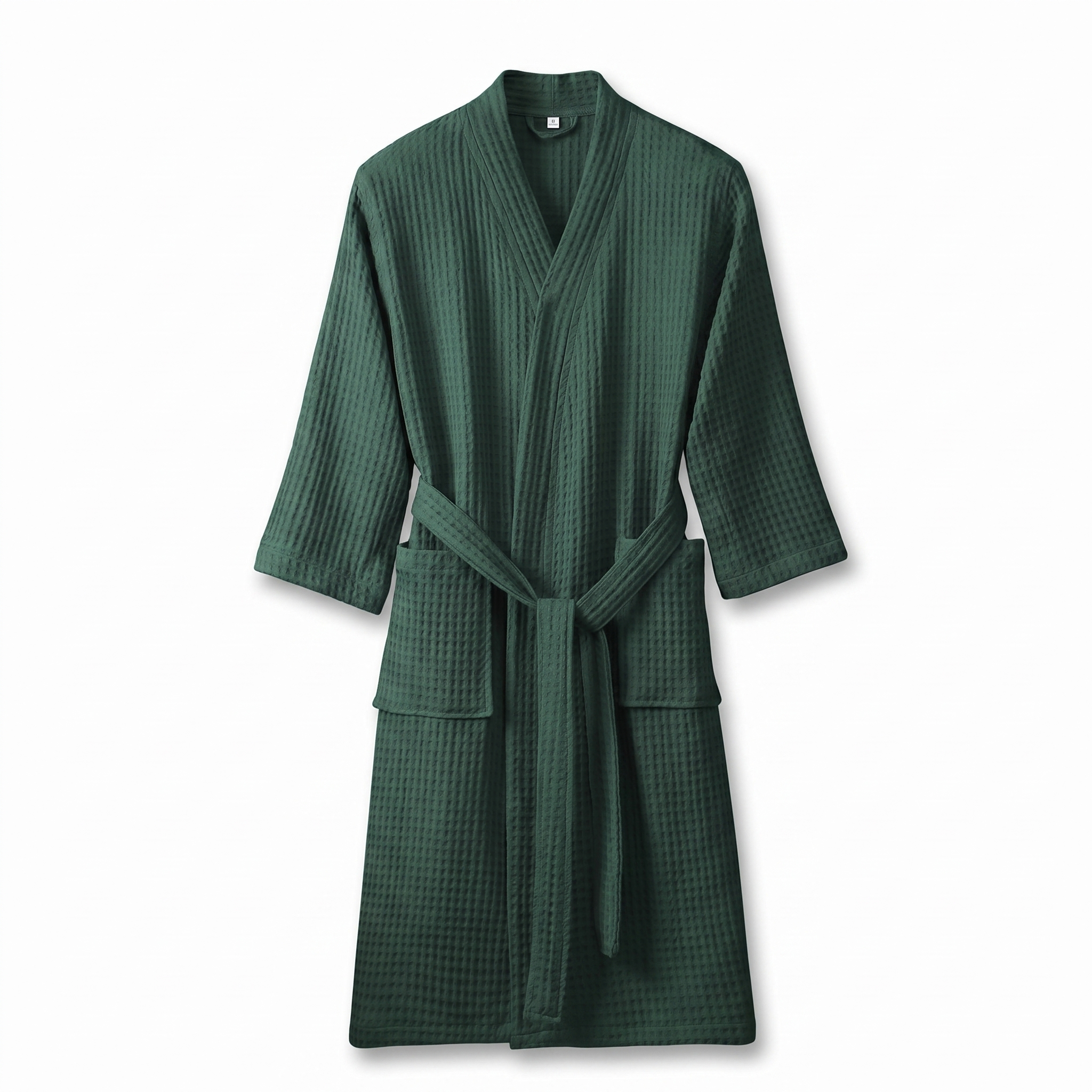 Brezza Waffle Cotton Robe in dark green