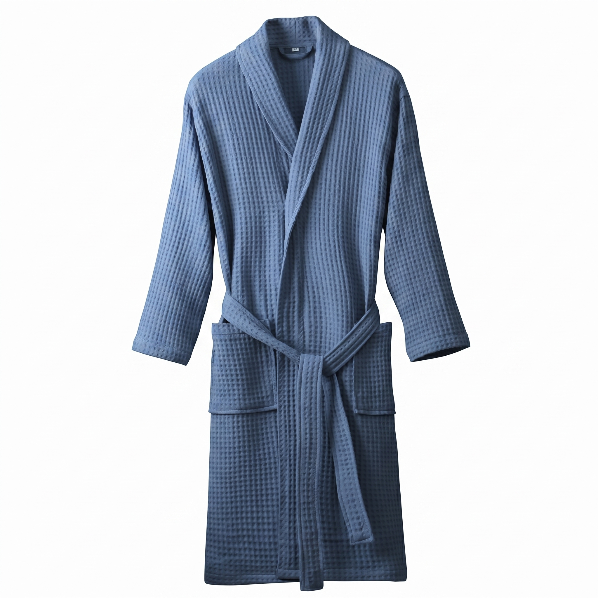 Brezza Waffle Cotton Robe in blue