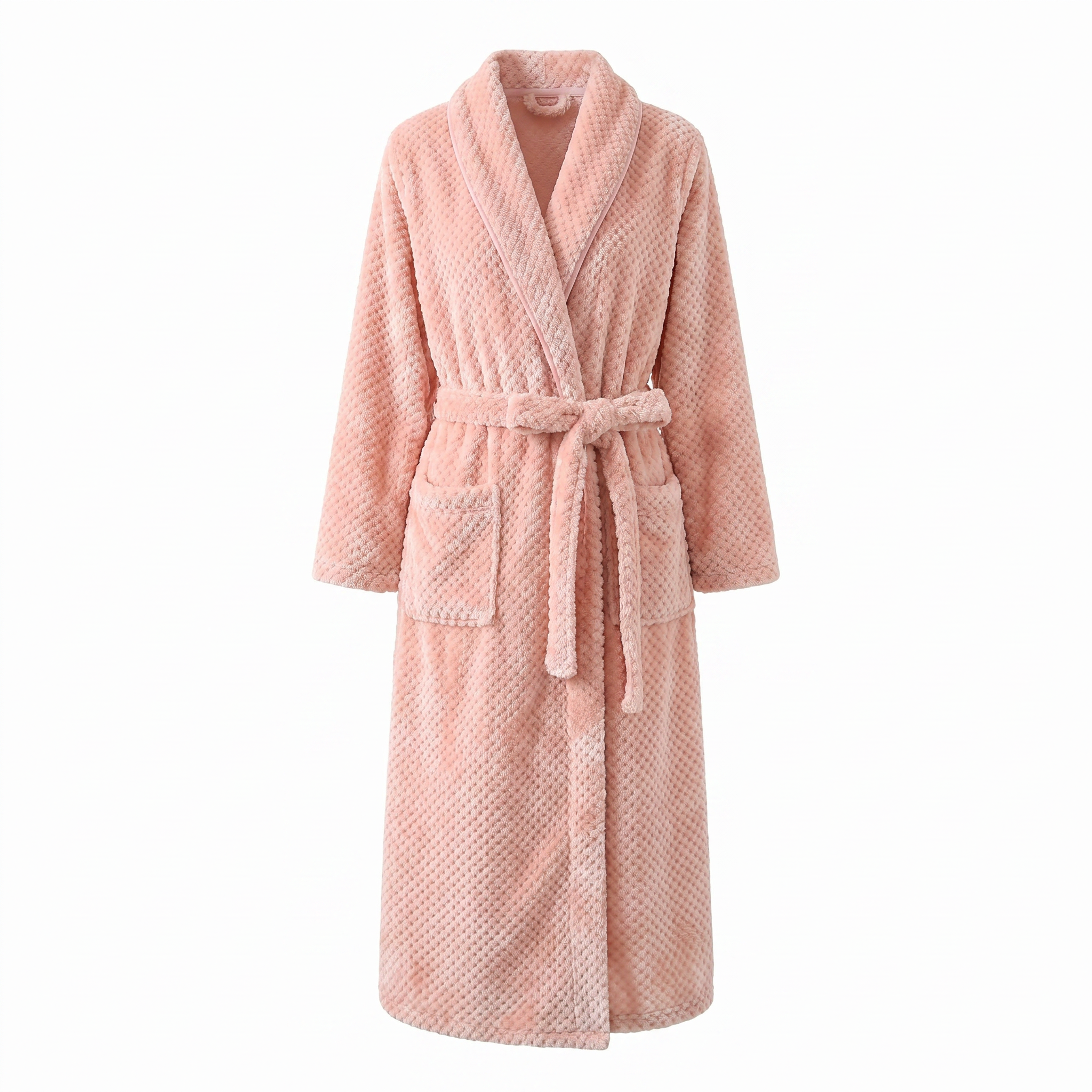 Abbraccio long shawl fleece robe Pink hero