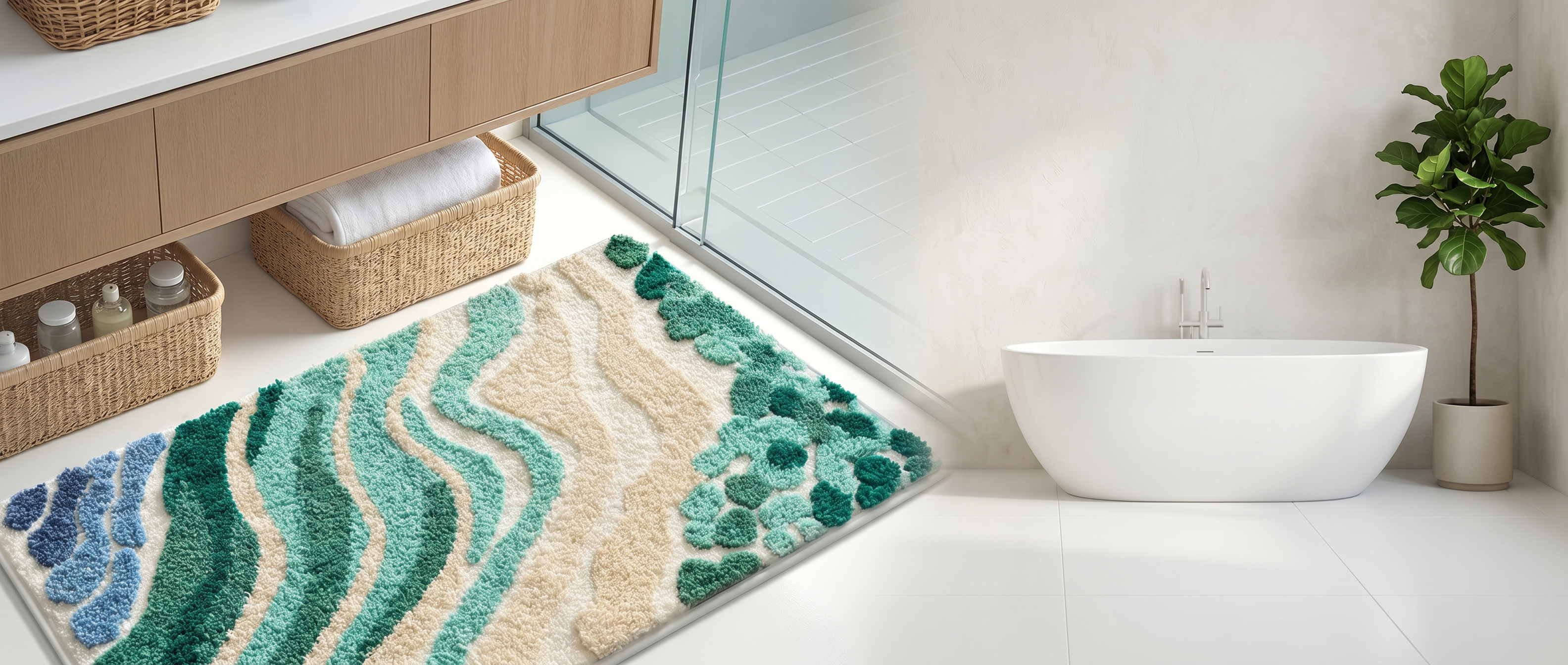Onda bath mat banner
