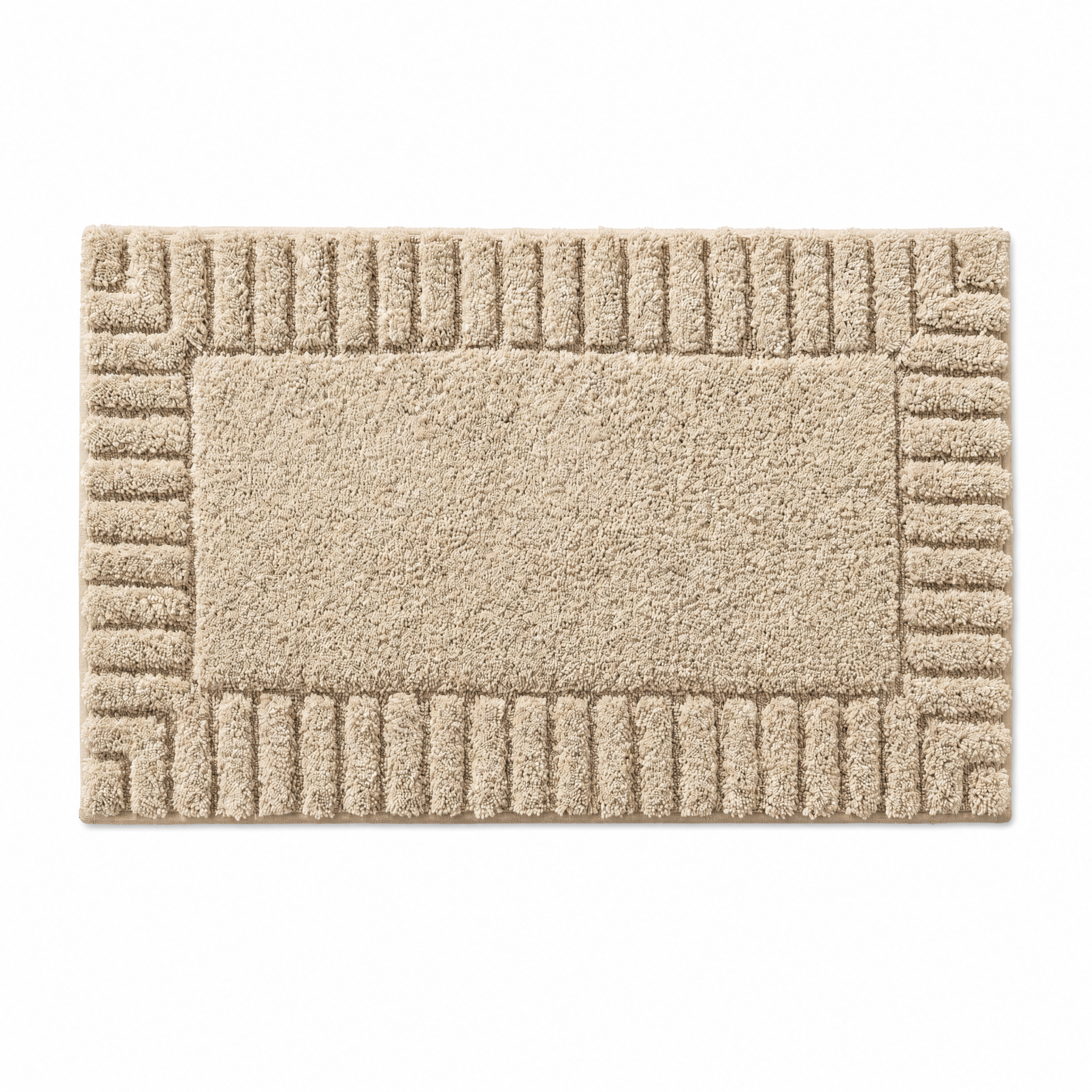 Sabbia striped border bath mat Cloudy Sand
