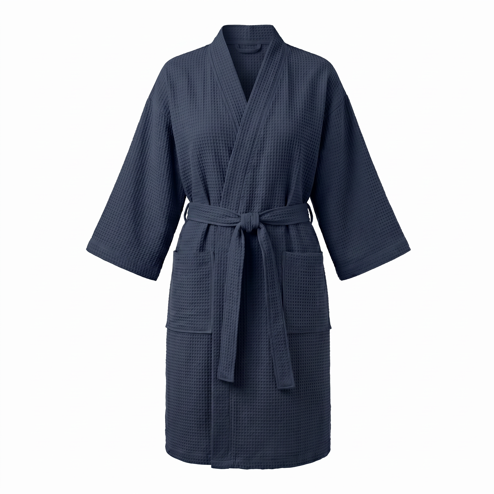 Joy waffle kimono robe Navy Blue