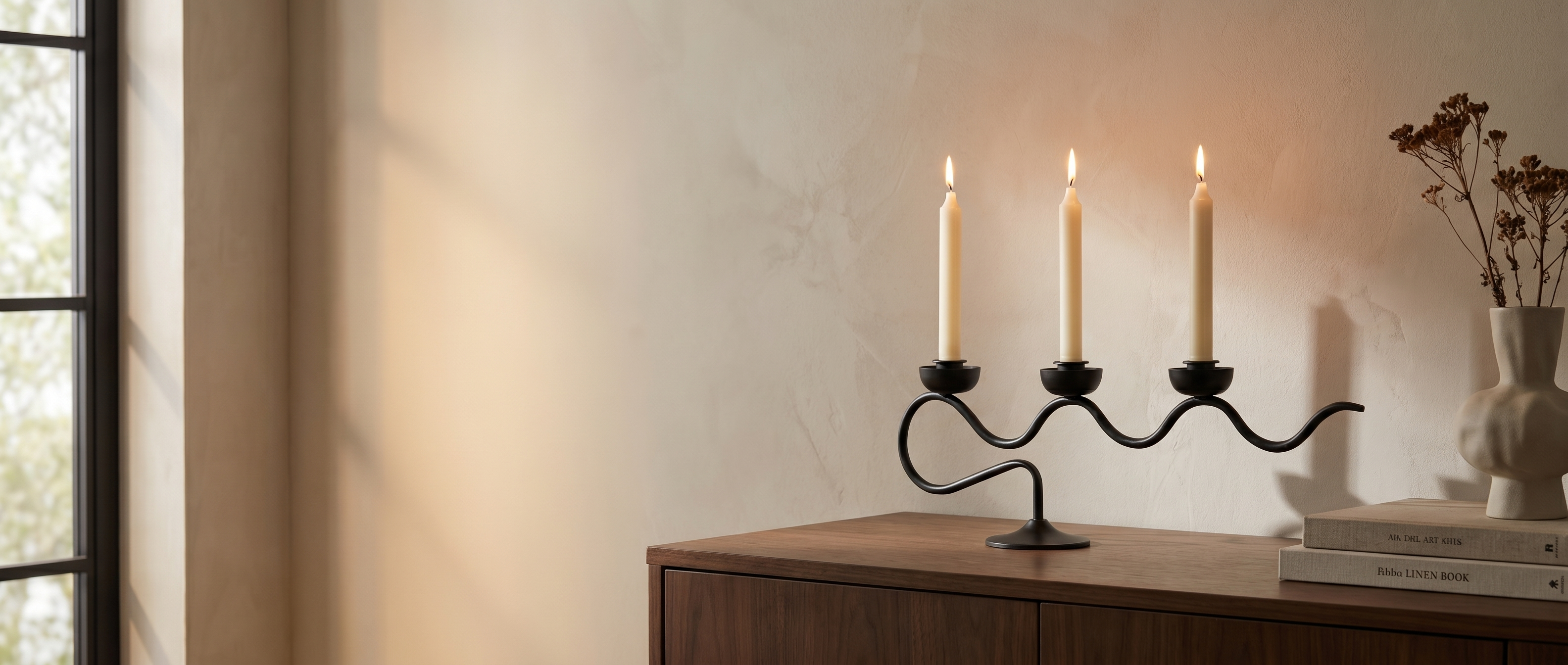 Ondina wave candelabra banner