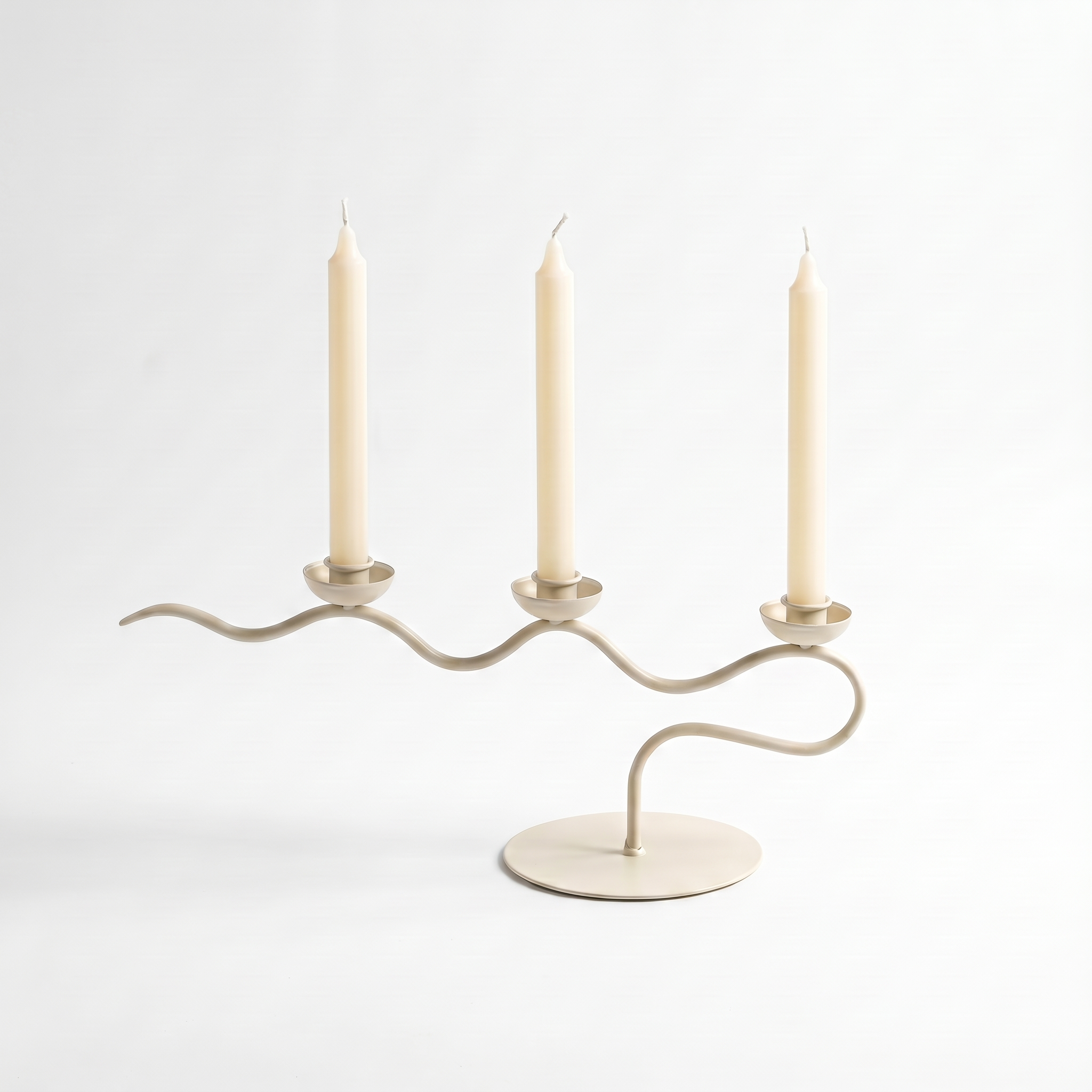 Ondina wave candelabra in Cream Waves, studio hero