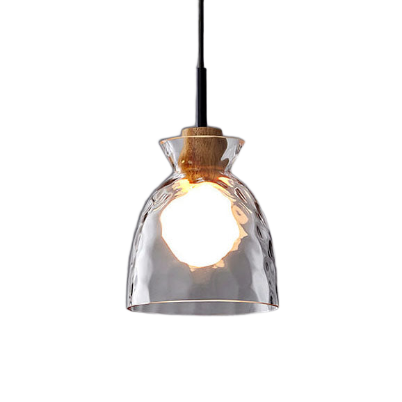 Chiara rippled glass bell pendant