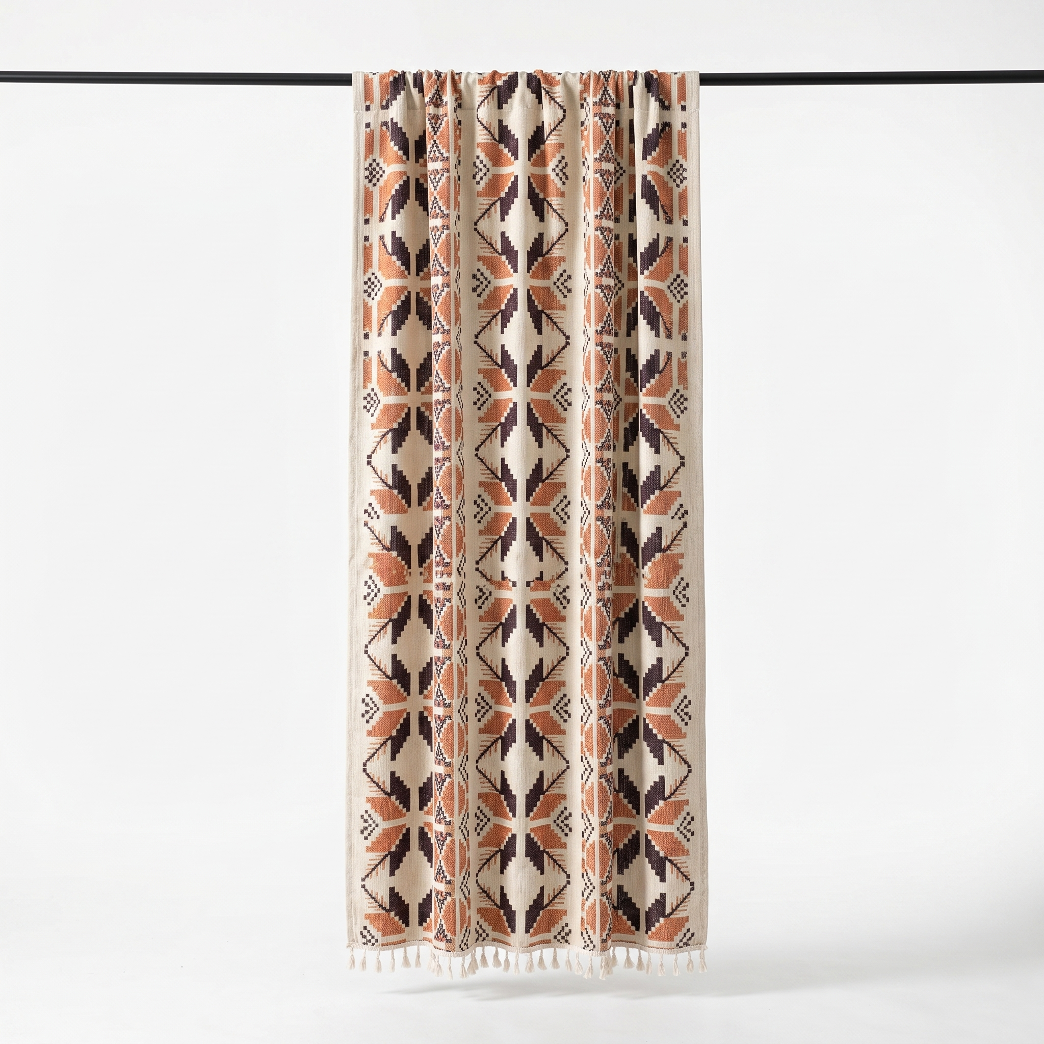 Cortona Bohemian Geometric Curtain panel on white