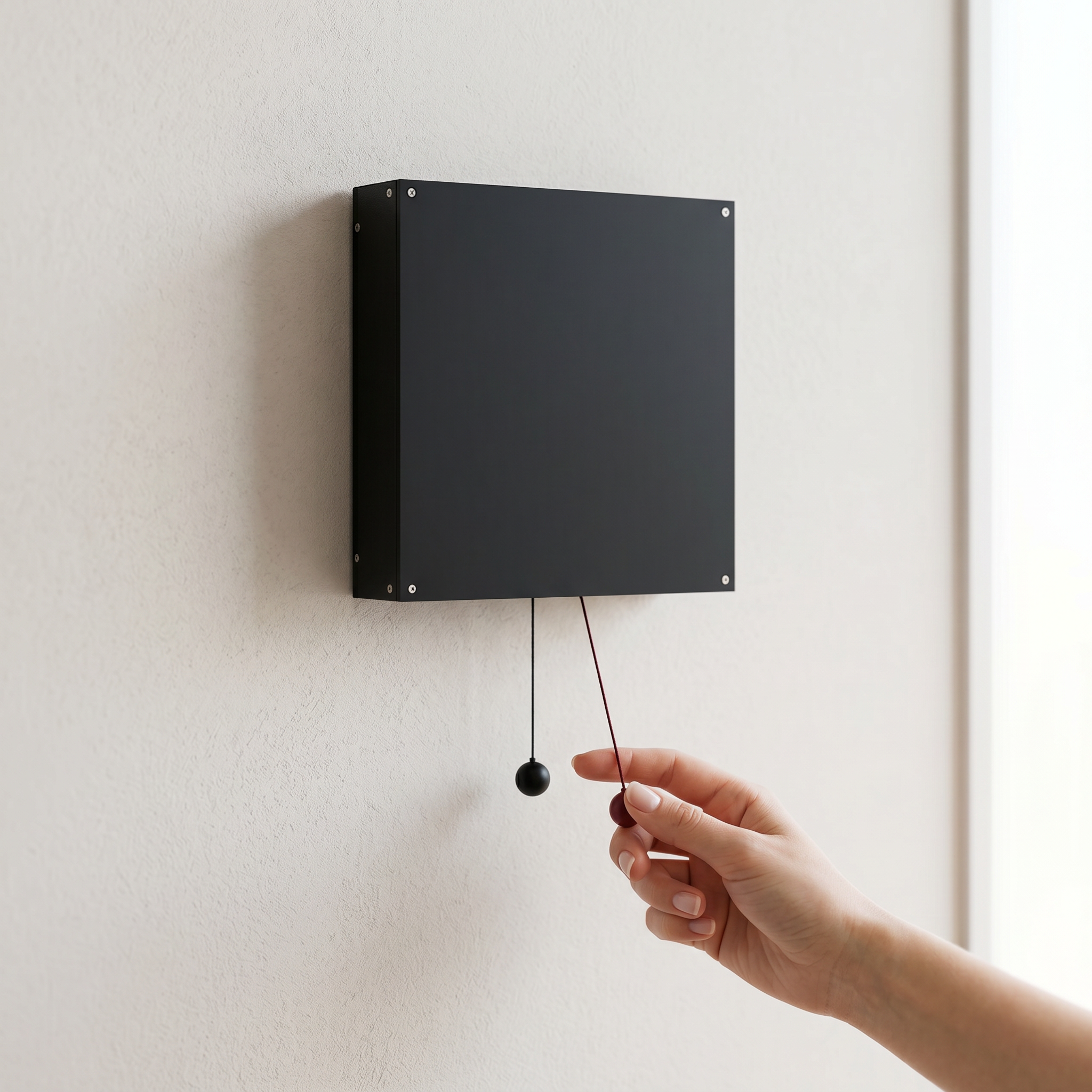 Sunset wall light switched off as sculptural wall art, cordless touch control
