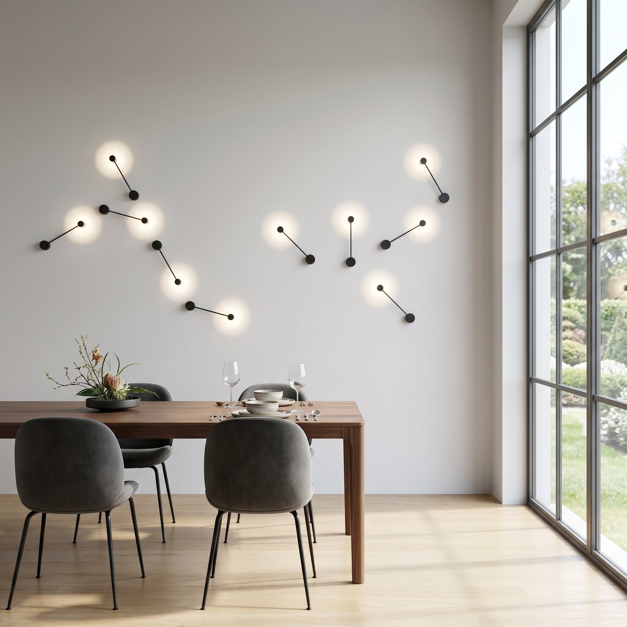 Riflesso wall lamp constellations in a dining room