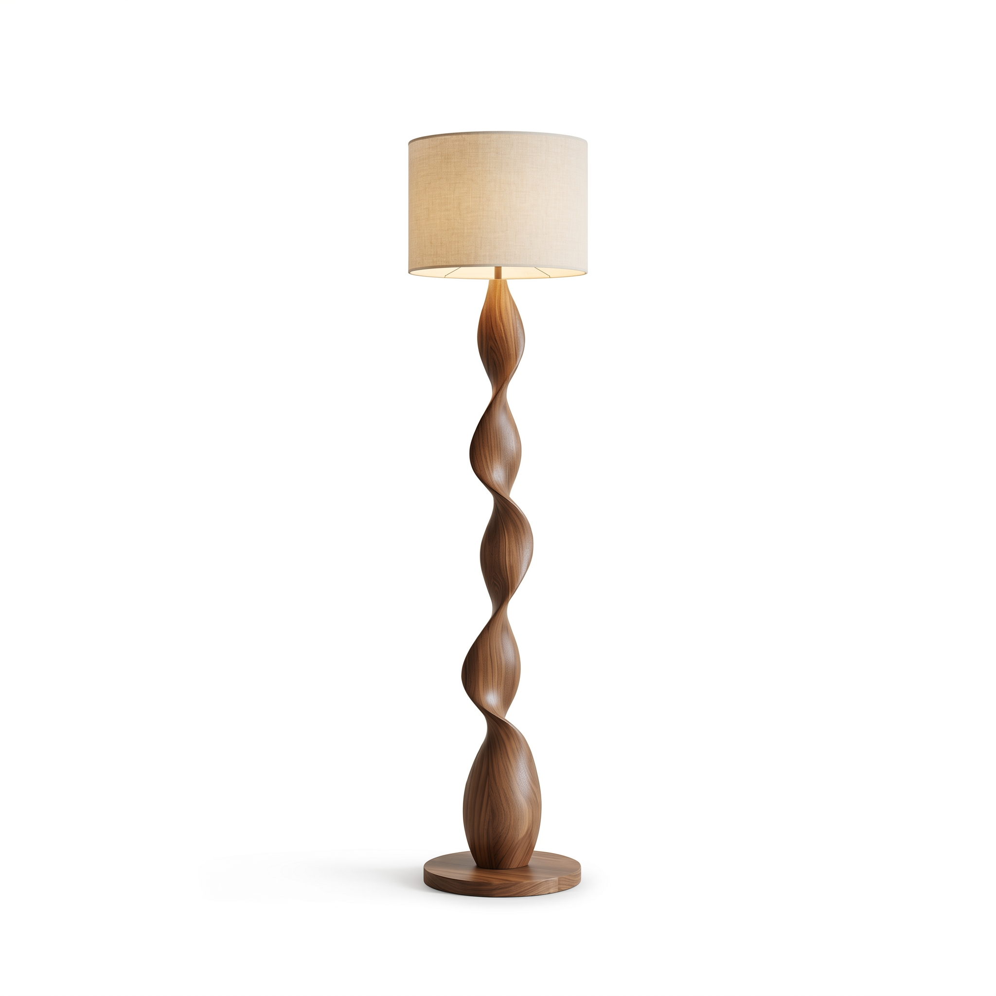 Selva Dorata wood floor lamp spiral-helix design hero