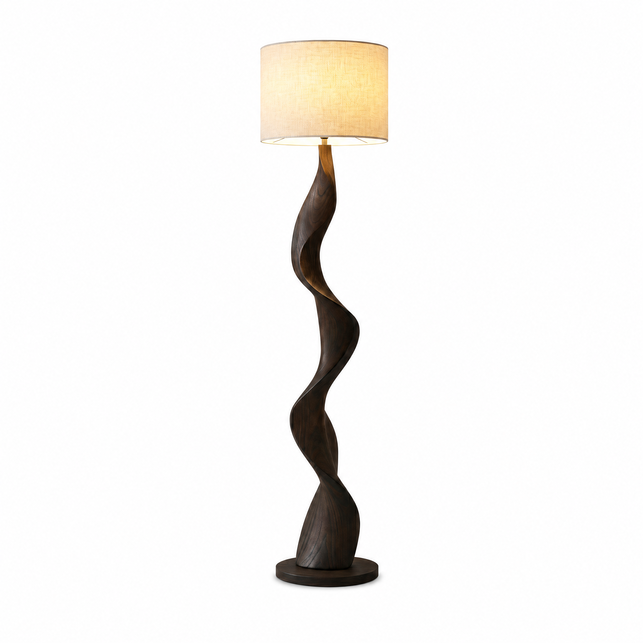 Selva Dorata wood floor lamp serpentine-wave design hero
