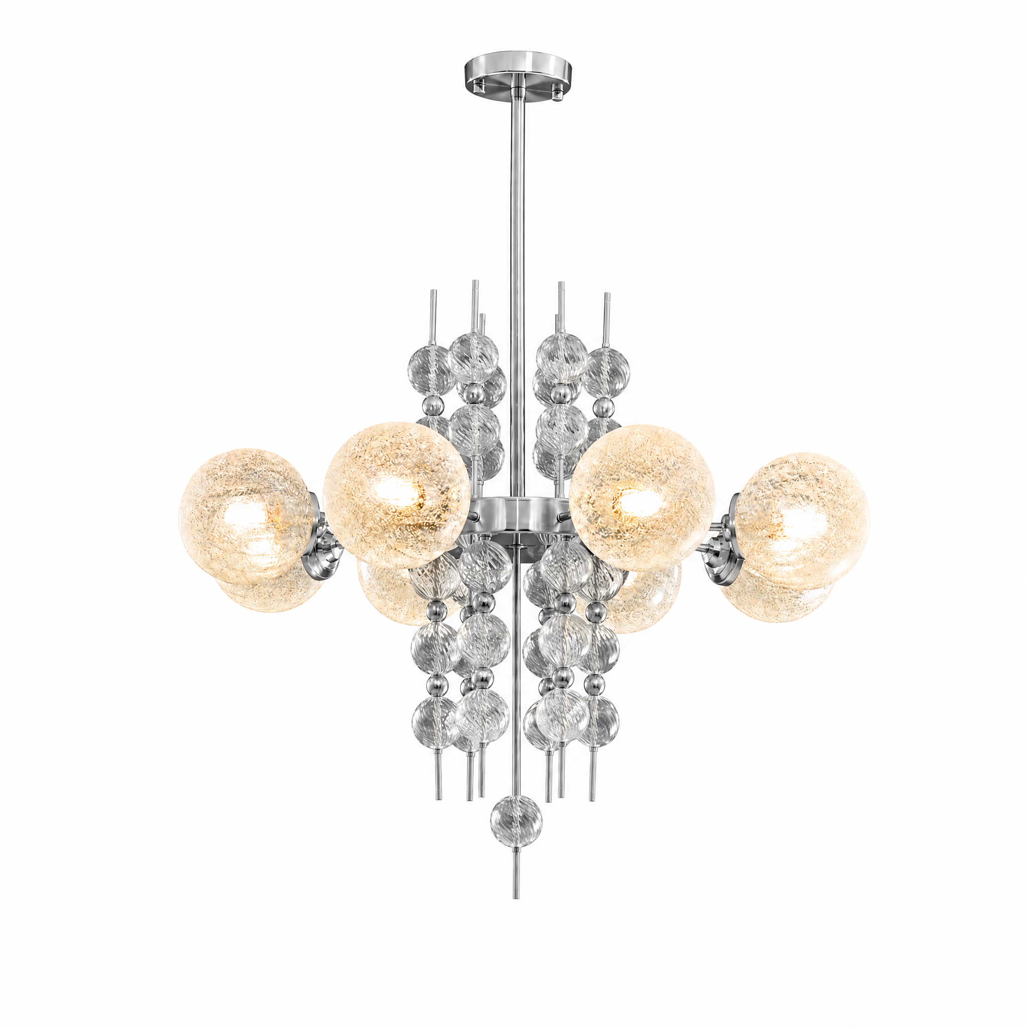 Rugiada Lucente bubble chandelier 8-light silver finish
