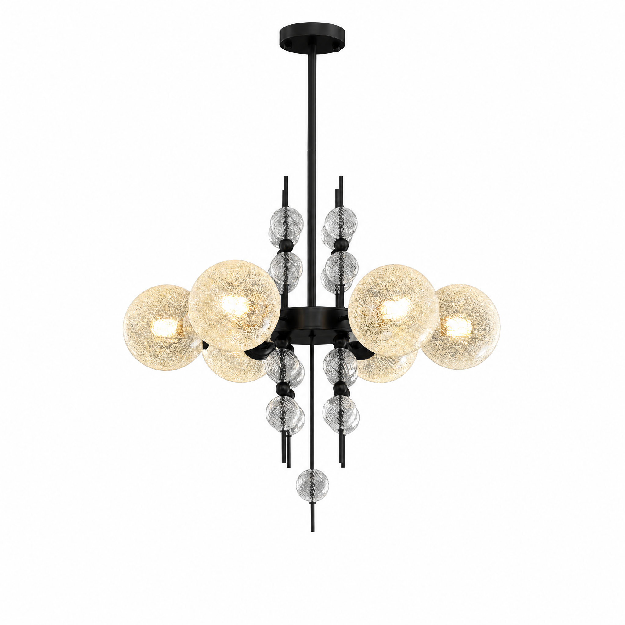 Rugiada Lucente bubble chandelier 6-light black finish