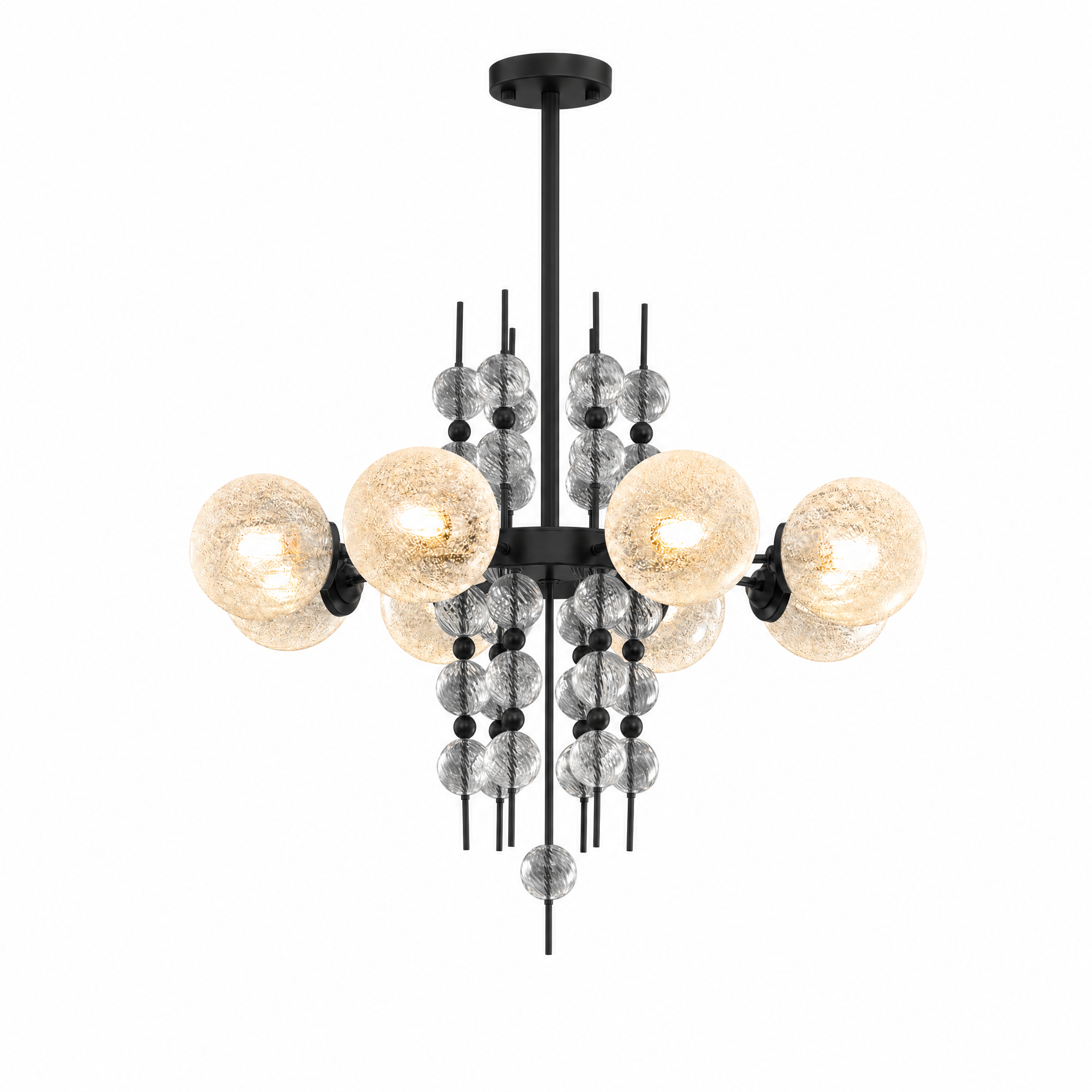 Rugiada Lucente bubble chandelier 8-light black finish