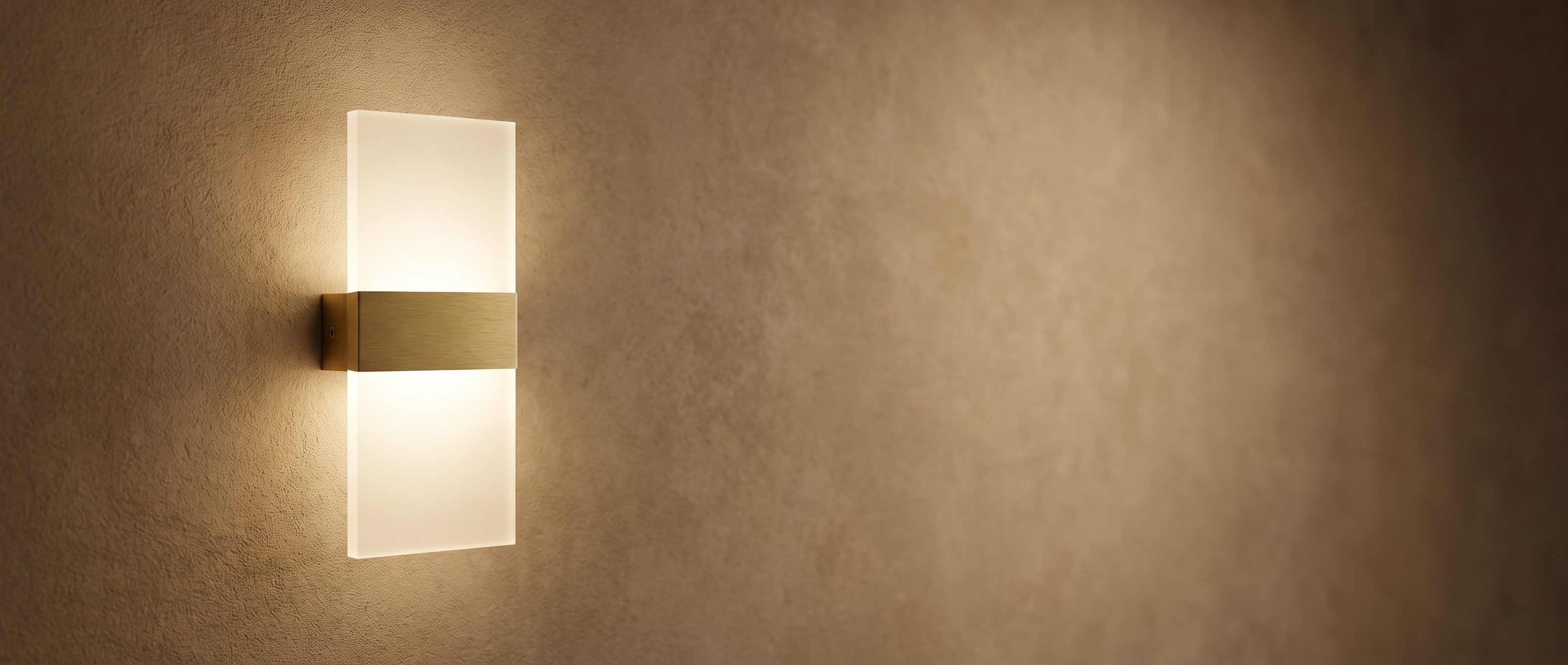 Velo Luminoso acrylic LED wall sconce glowing in an elegant interior