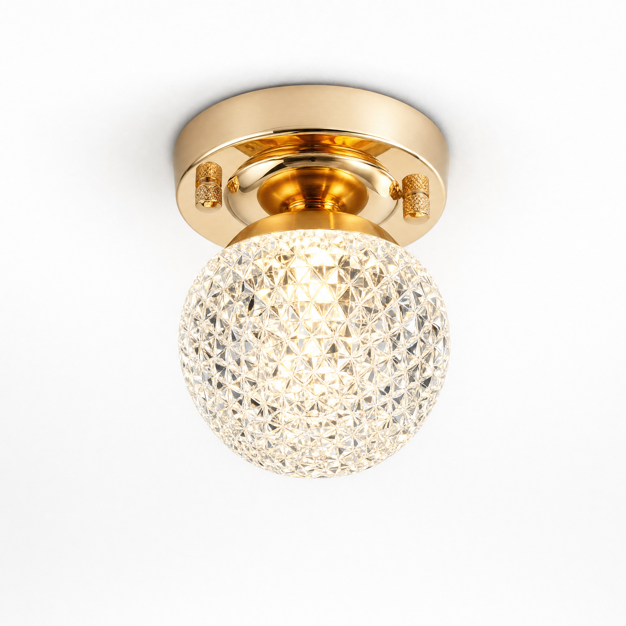 Crystal ball ceiling light natural white on white