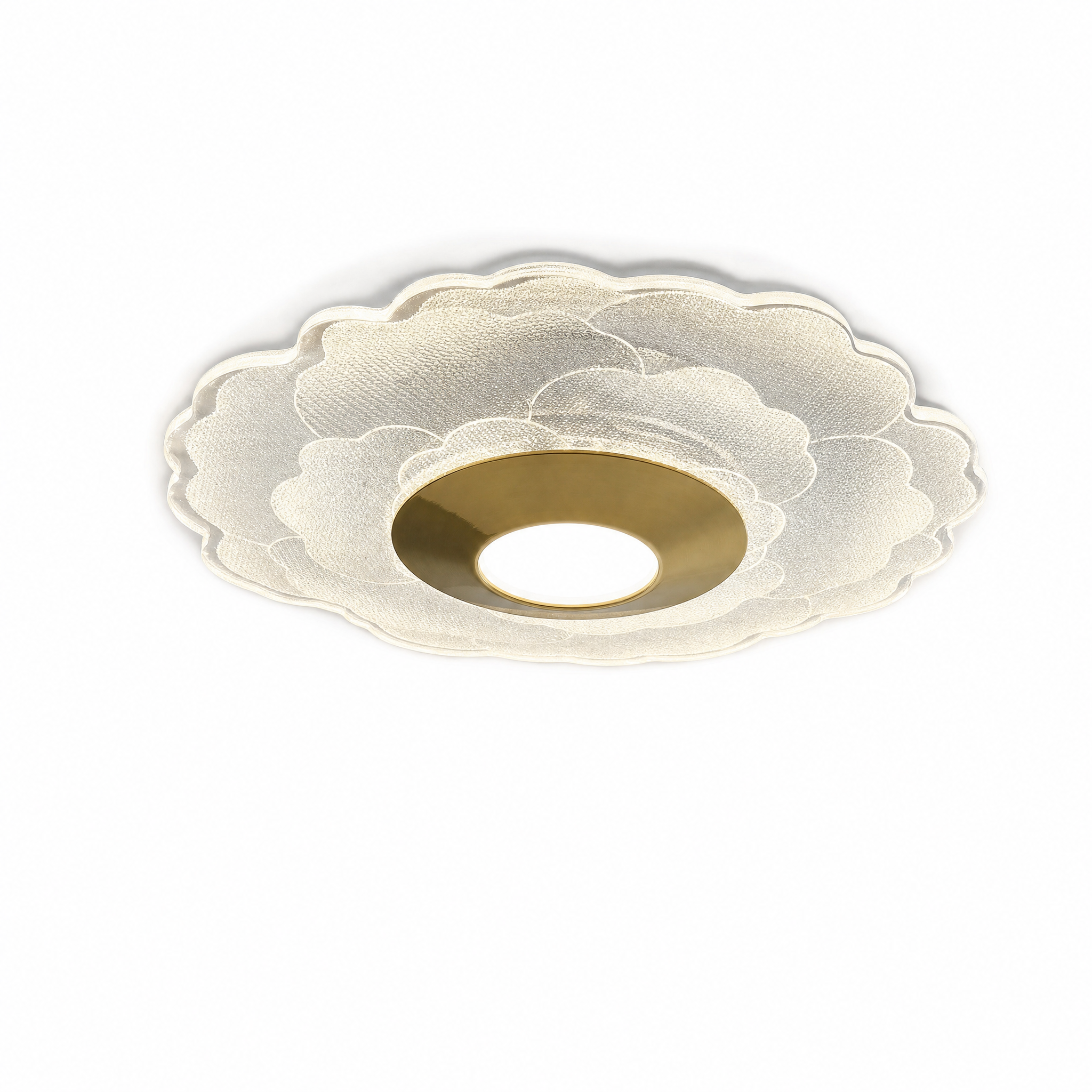 Crystal flower ceiling light cool white