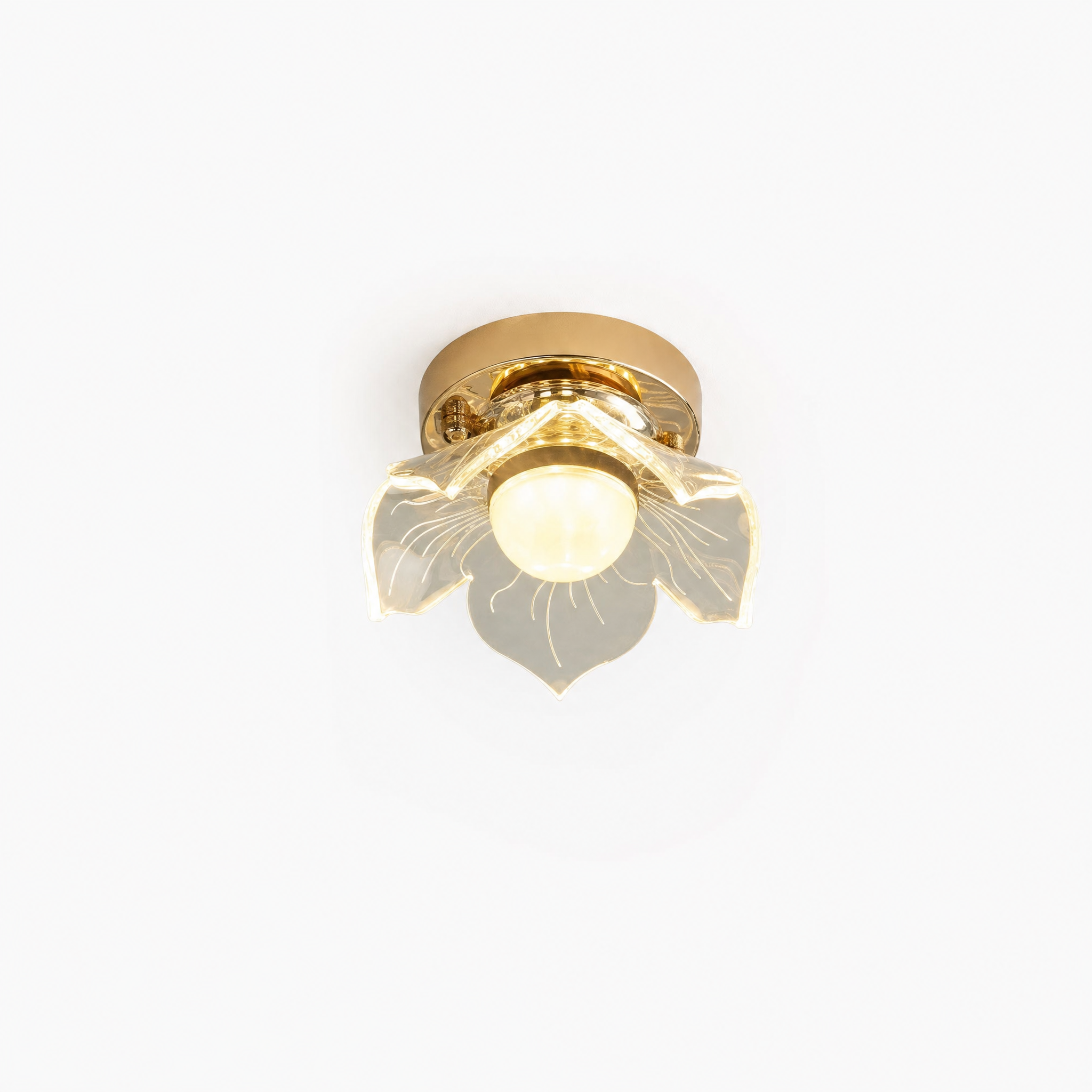 Lotus crystal ceiling light warm white