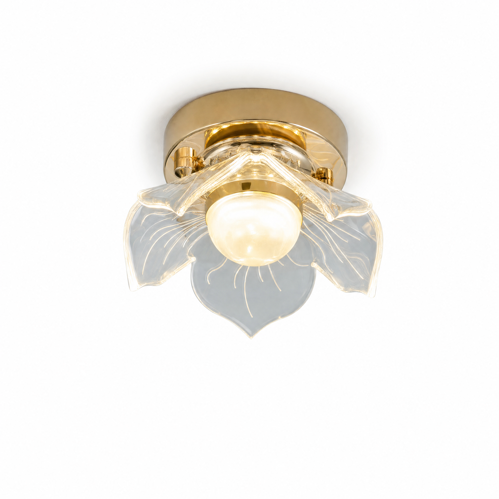 Lotus crystal ceiling light cool white