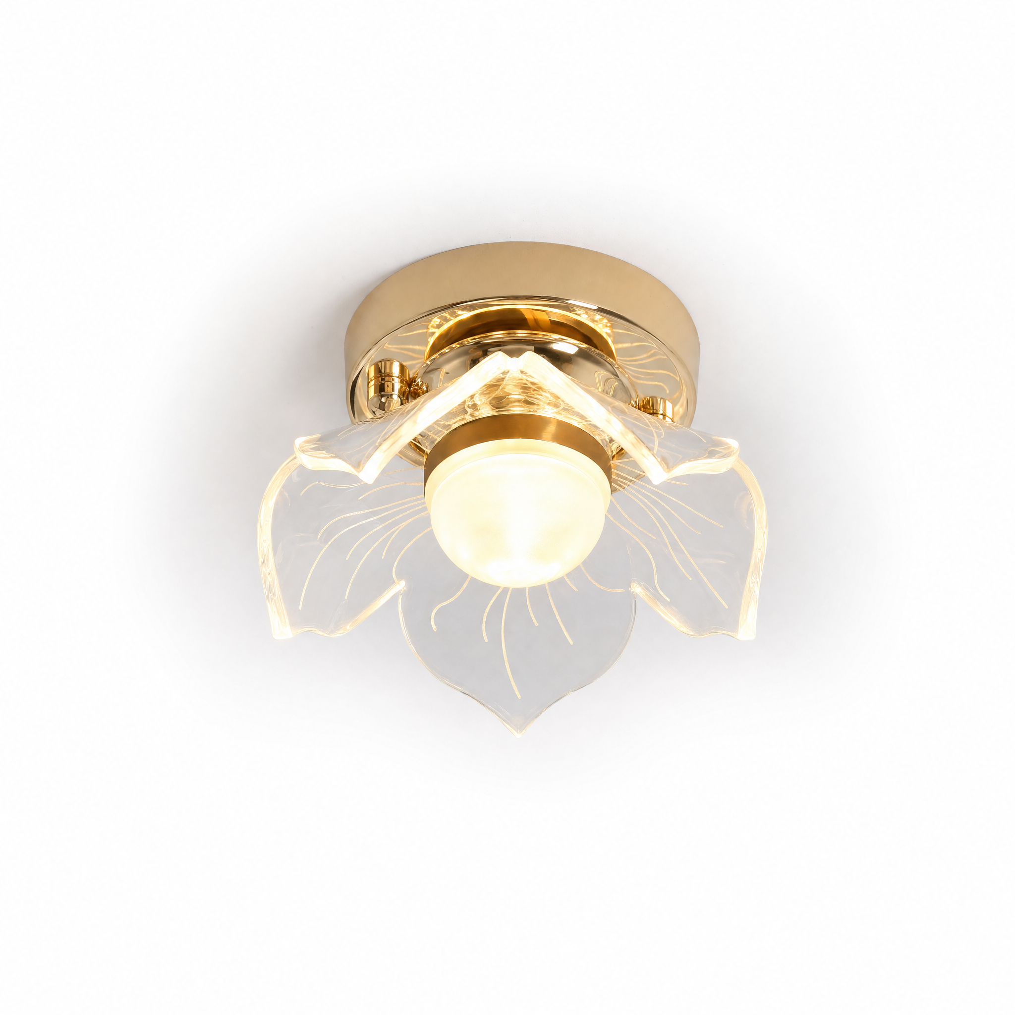 Lotus crystal ceiling light natural white