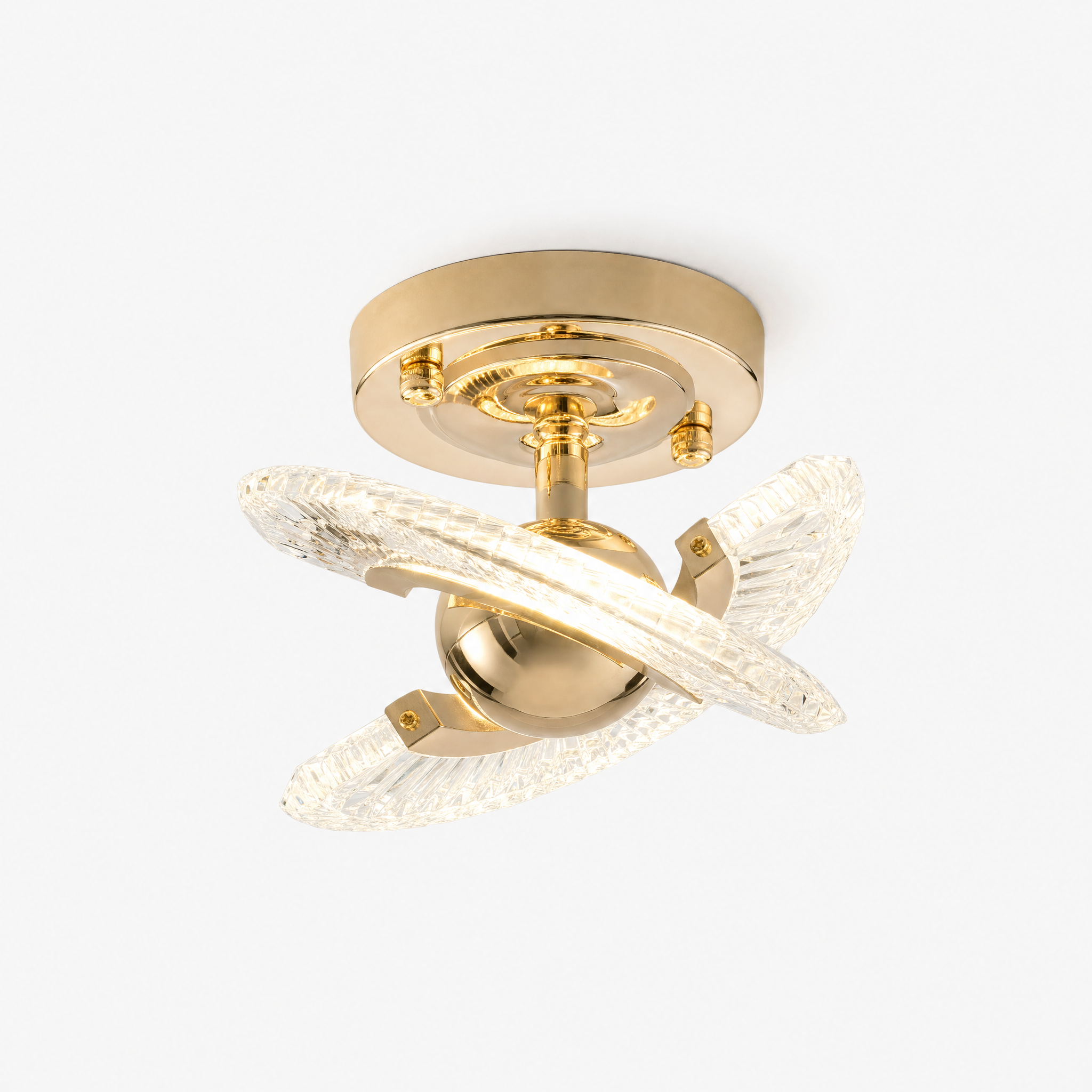 Winged crystal ceiling light natural white