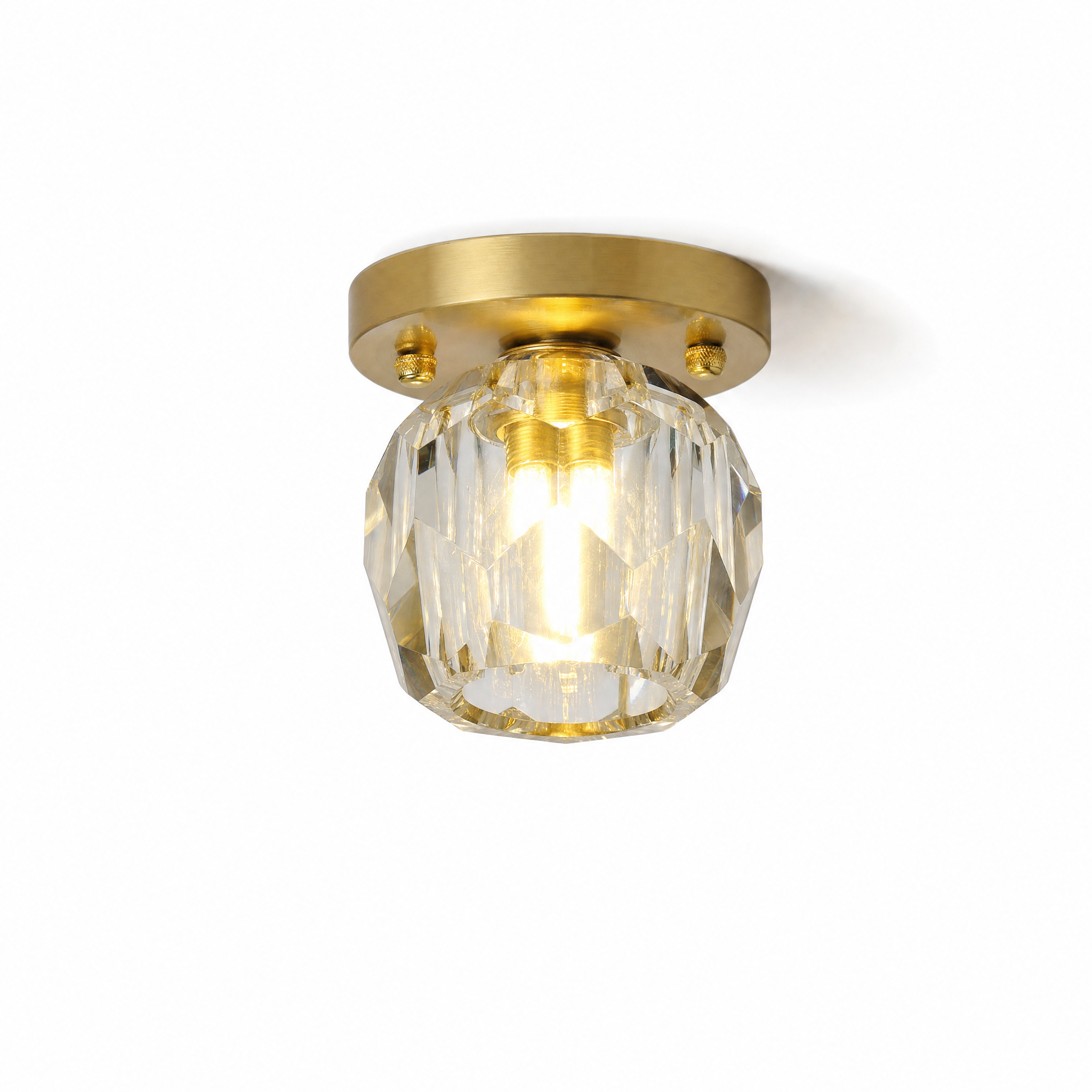 Crystal cylinder ceiling light warm white