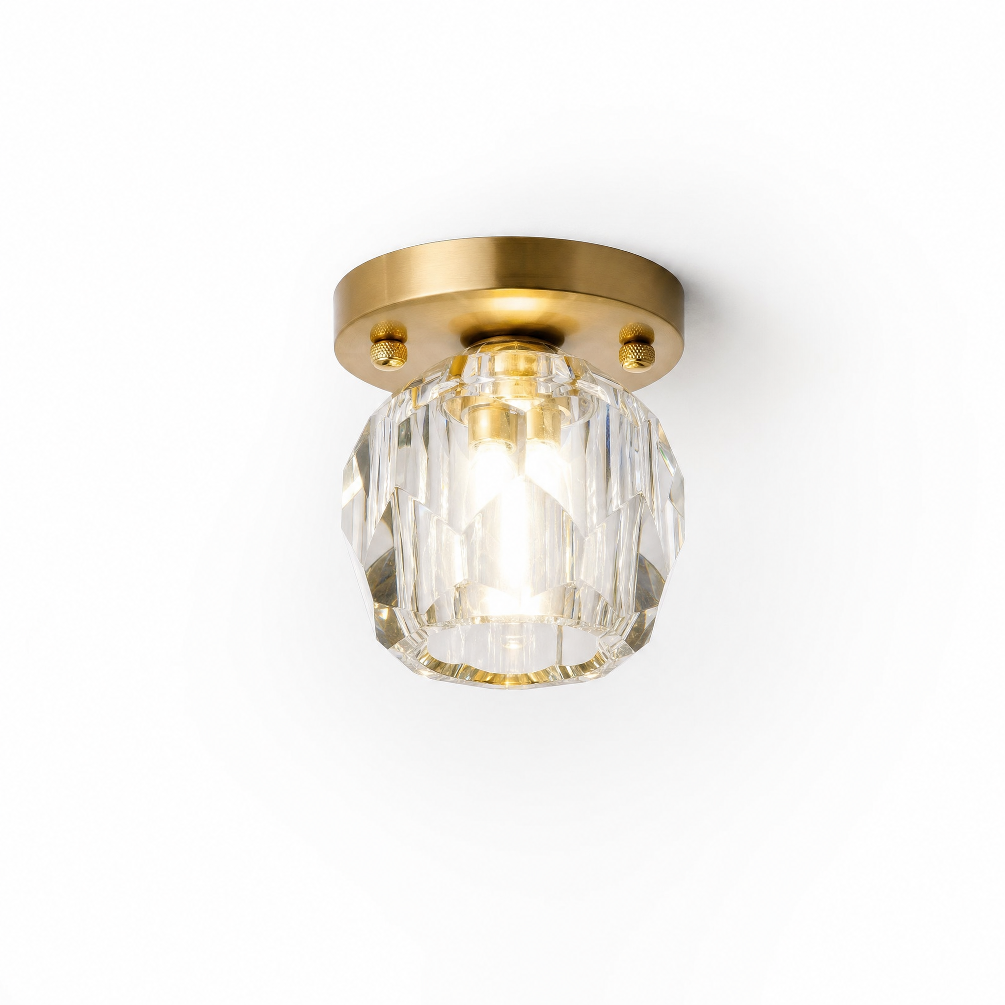 Crystal cylinder ceiling light cool white