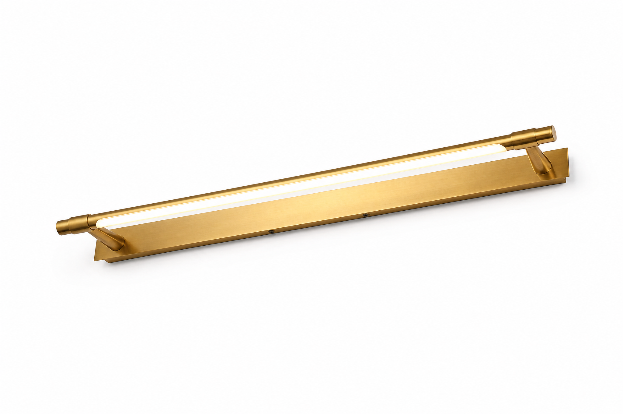 Gold brass LED vanity mirror light