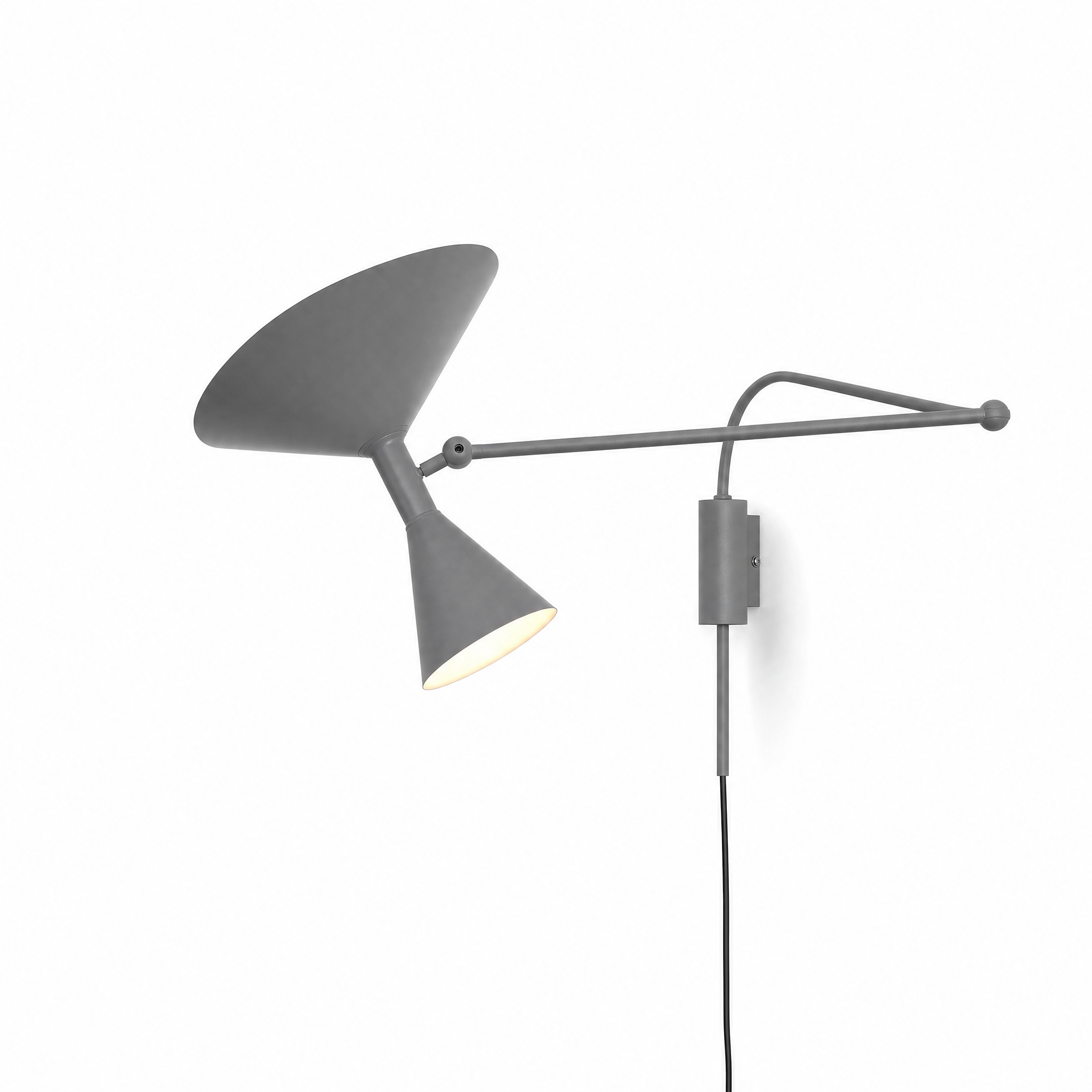 Calla grey swing-arm wall lamp