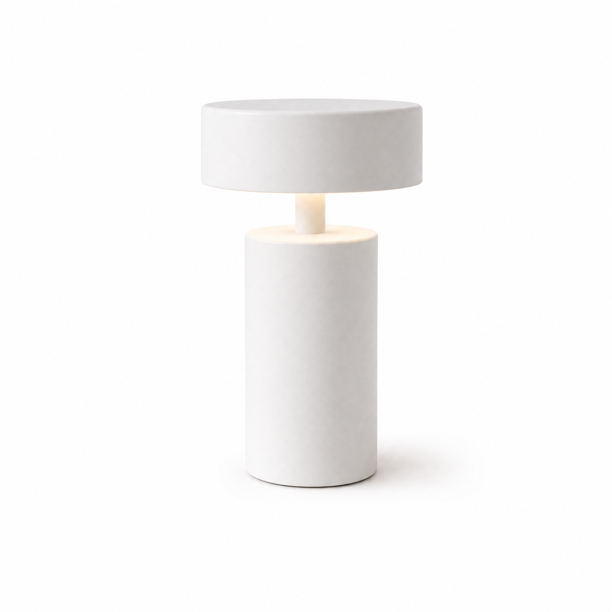 Vespera Tocco cordless table lamp, white, lit