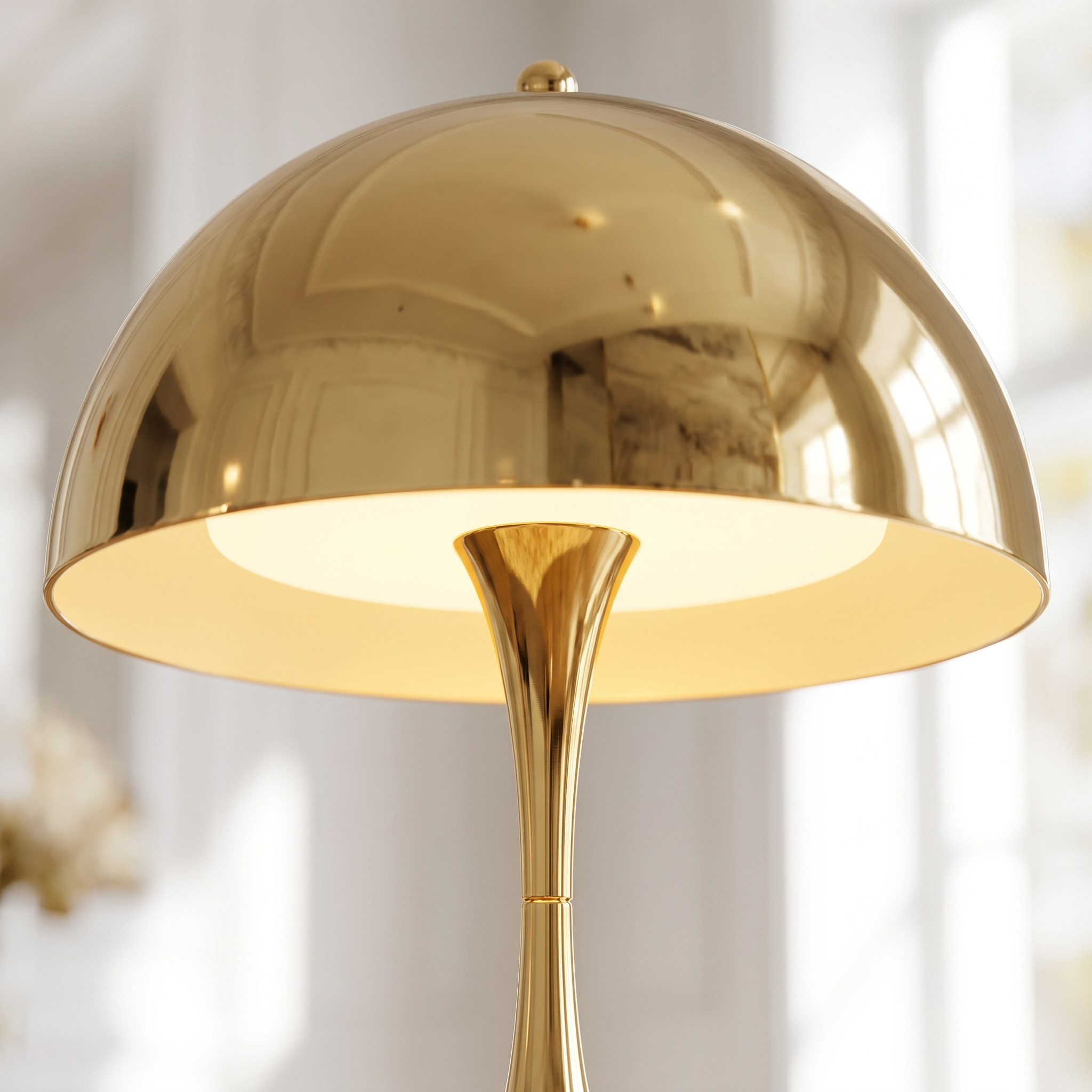 Close-up of the gold mushroom dome and warm glow detail
