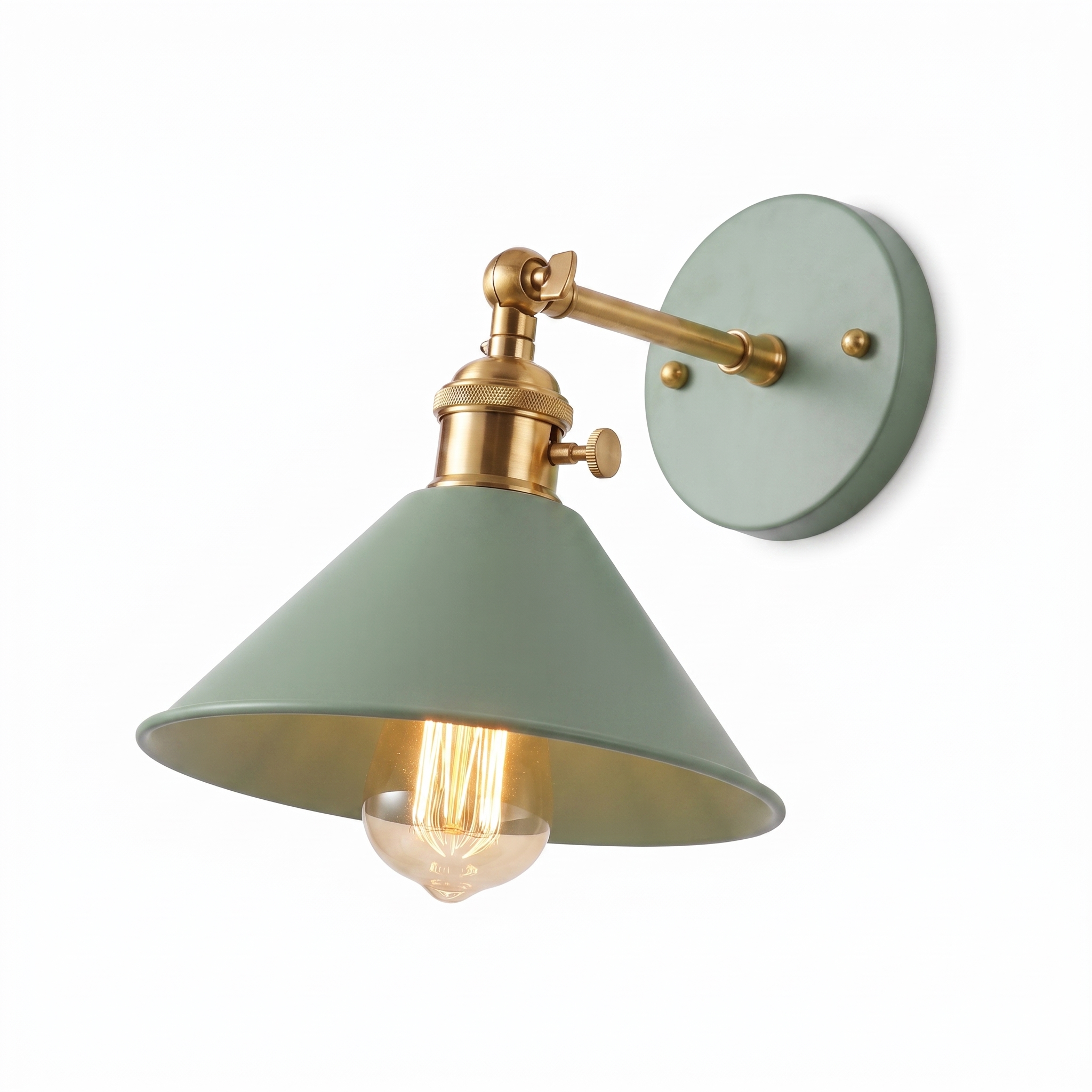 Dolce Aria sage green cone wall sconce