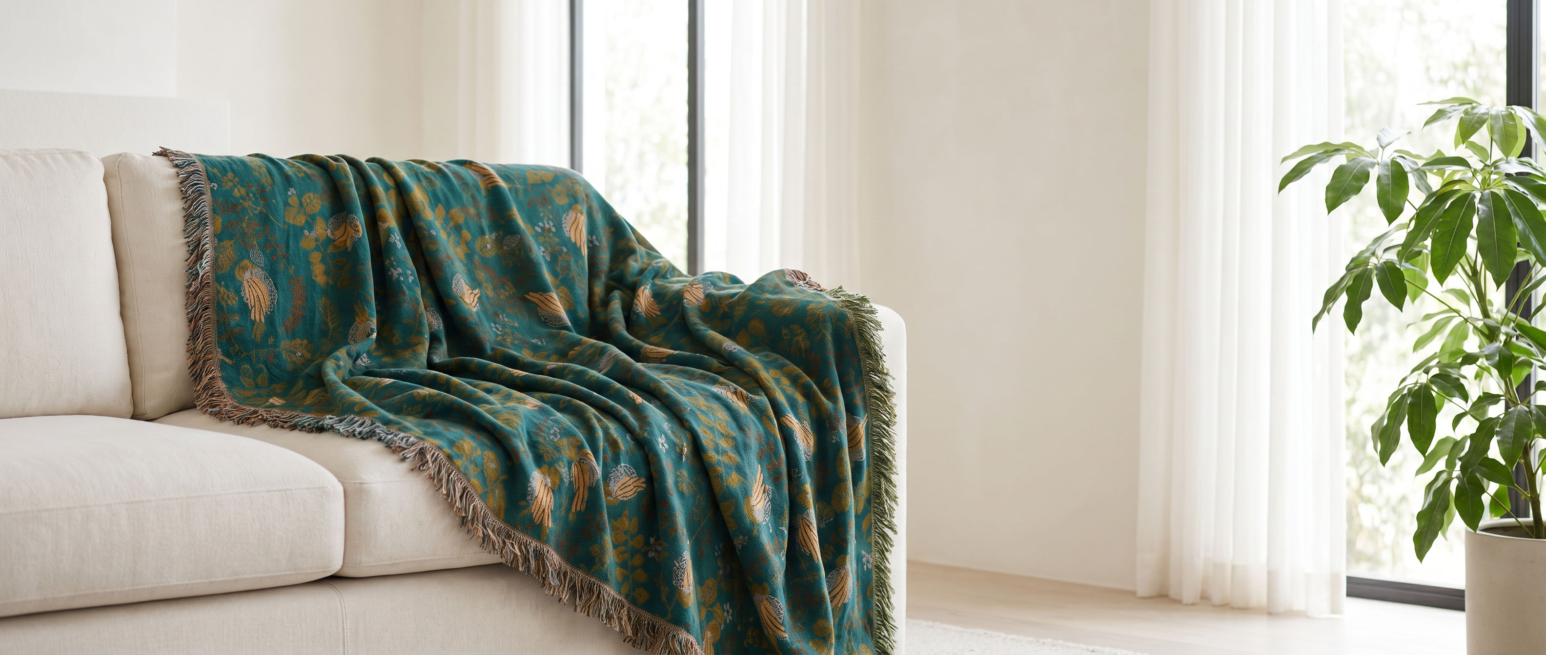 Giardino Incantato woven throw living room banner
