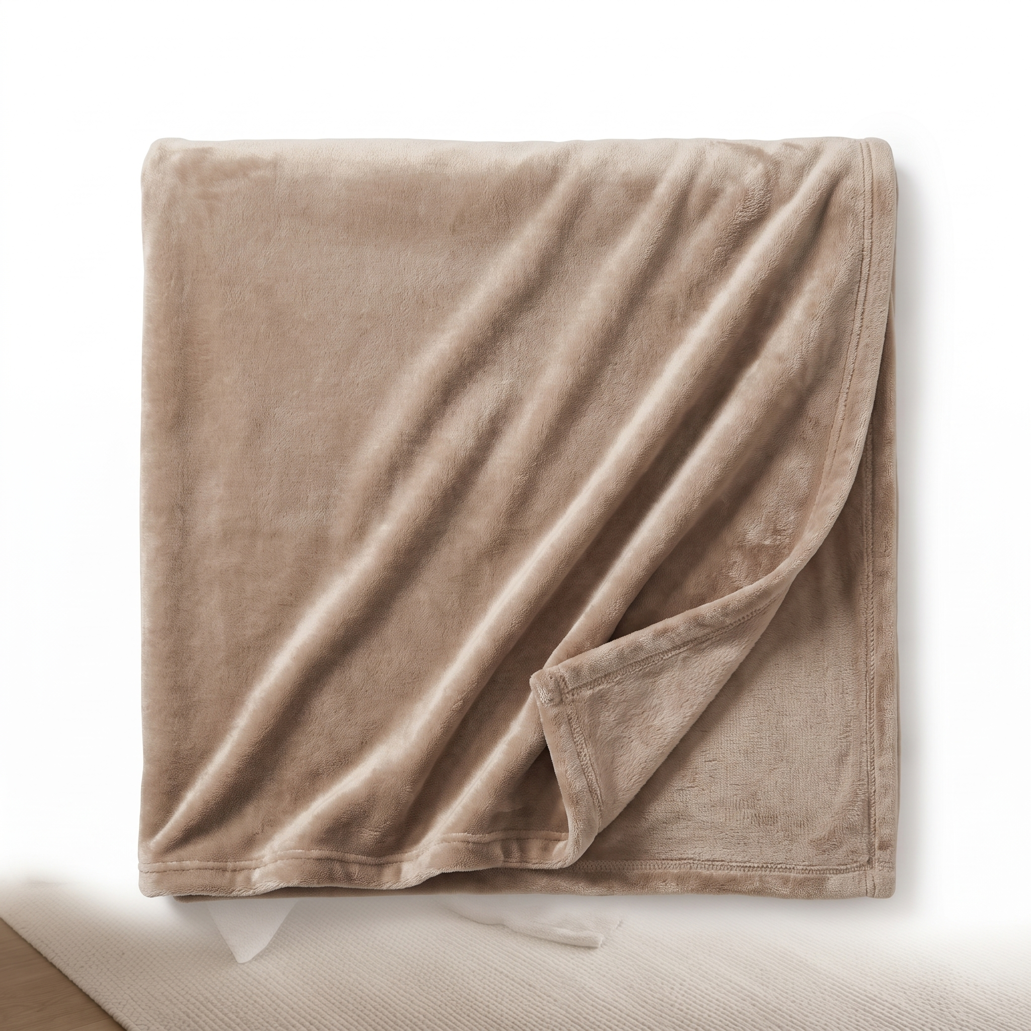 Velluto Sereno golden sand velvet flannel throw