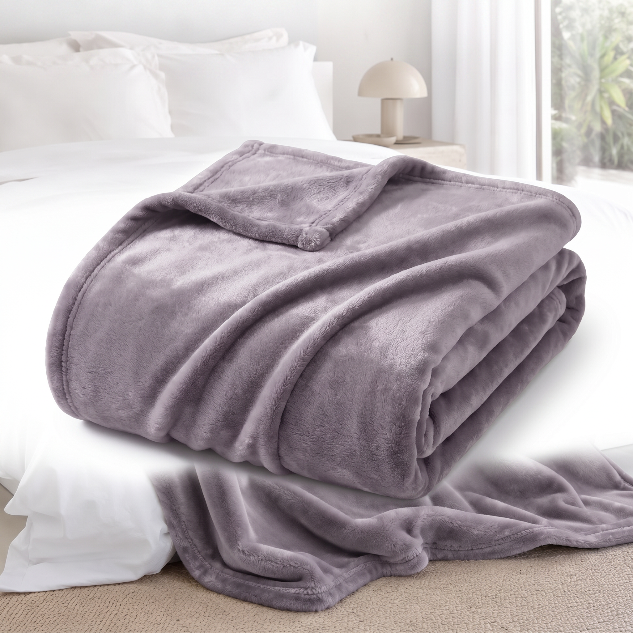 Velluto Sereno lavender velvet flannel throw