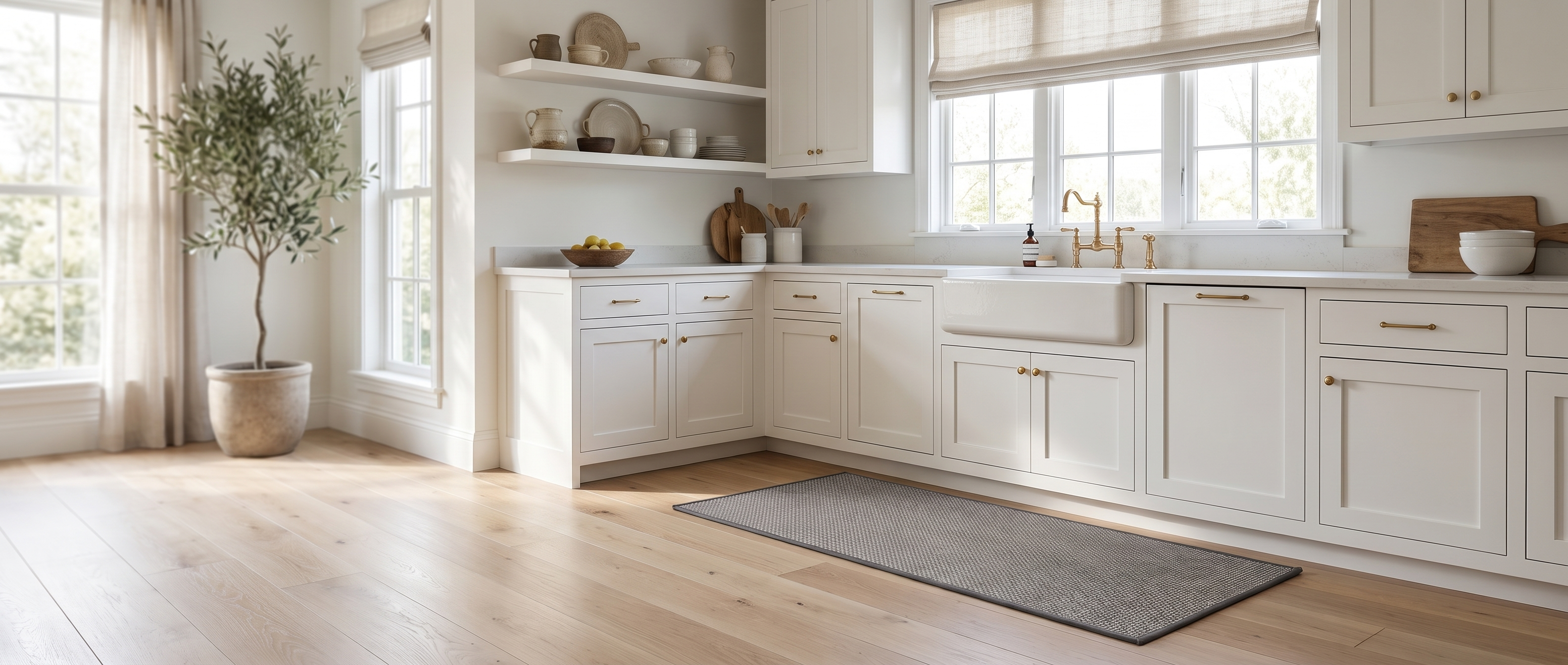 Nido Morbido woven kitchen mat banner