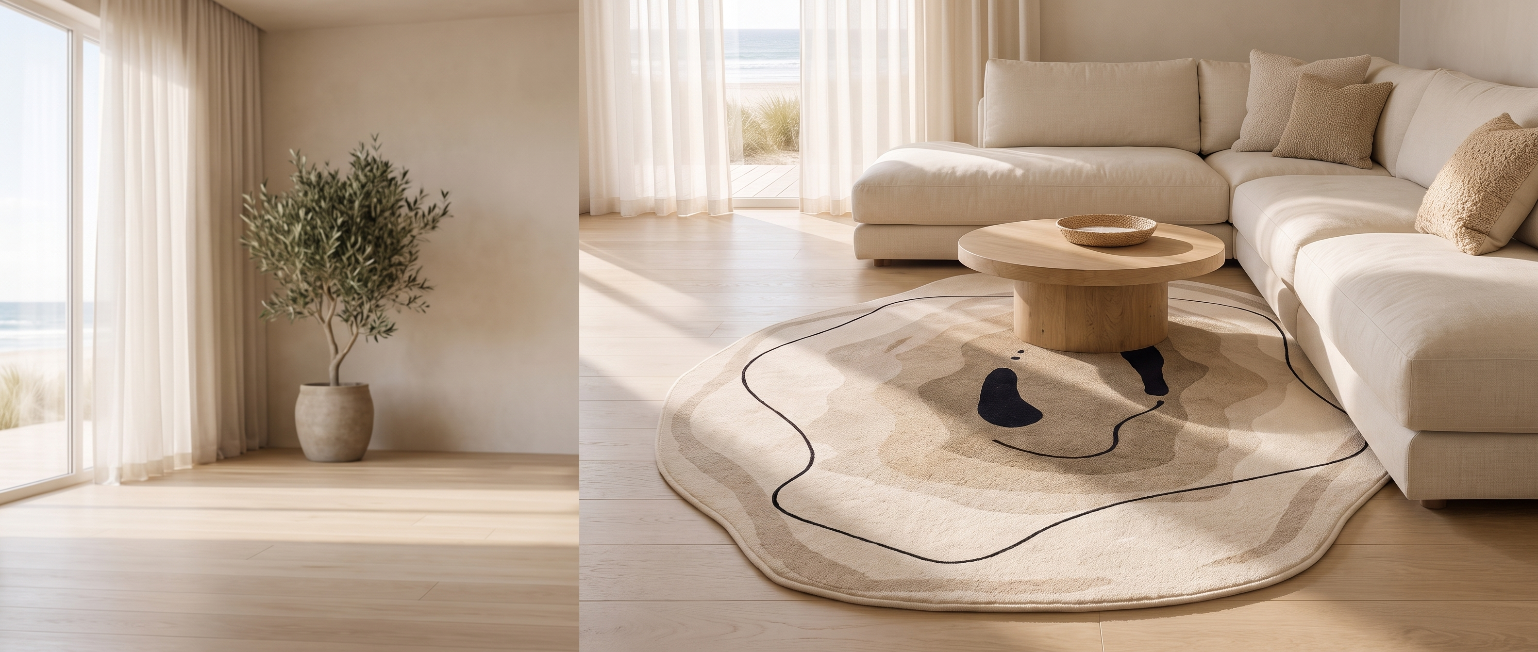 Sabbia Serena organic rug banner
